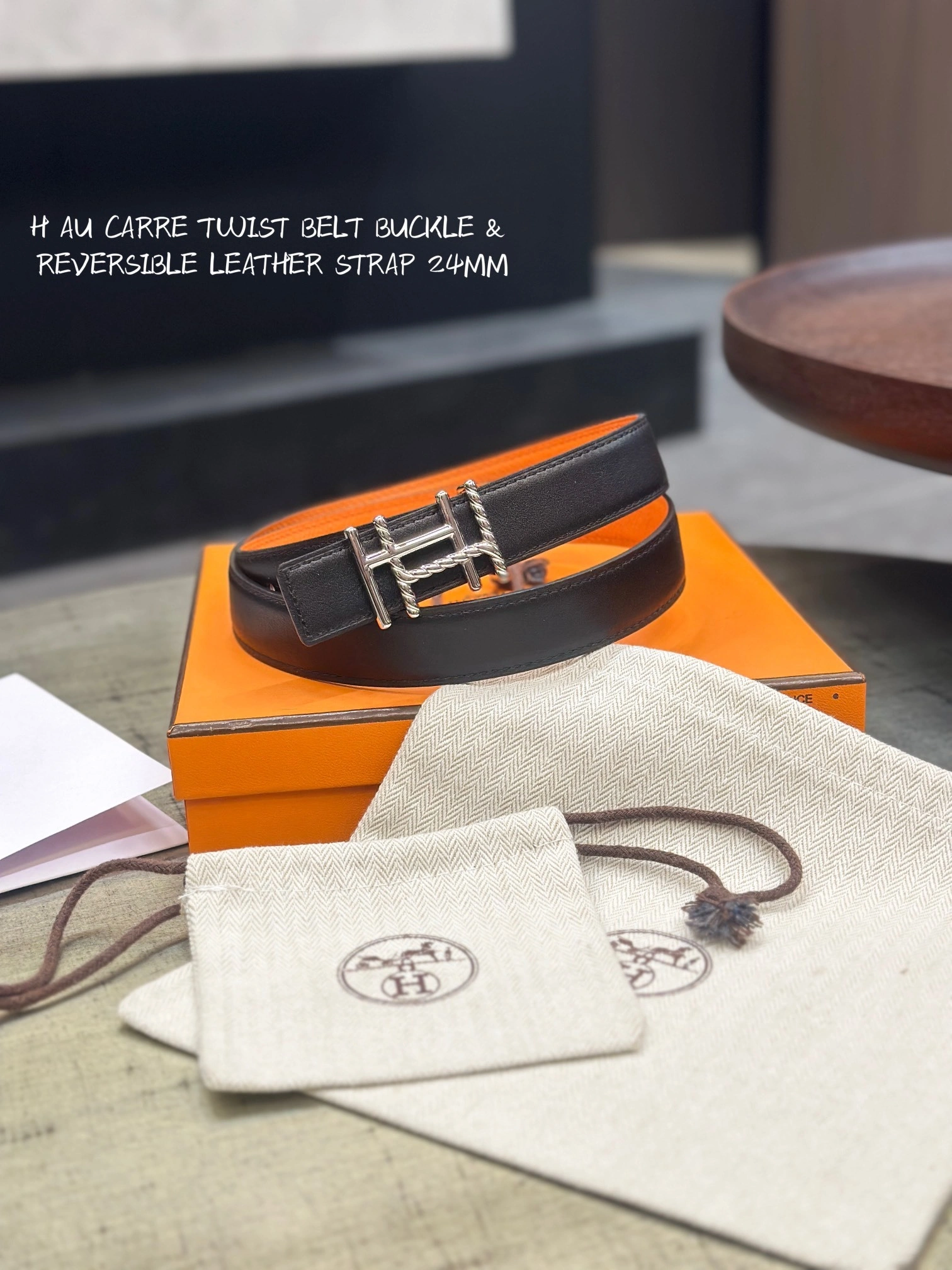 Barbara-- H5r75s AU CARRE BUCKLE & REVERSIBLE LEATHER STRAP item:D-S179H3086