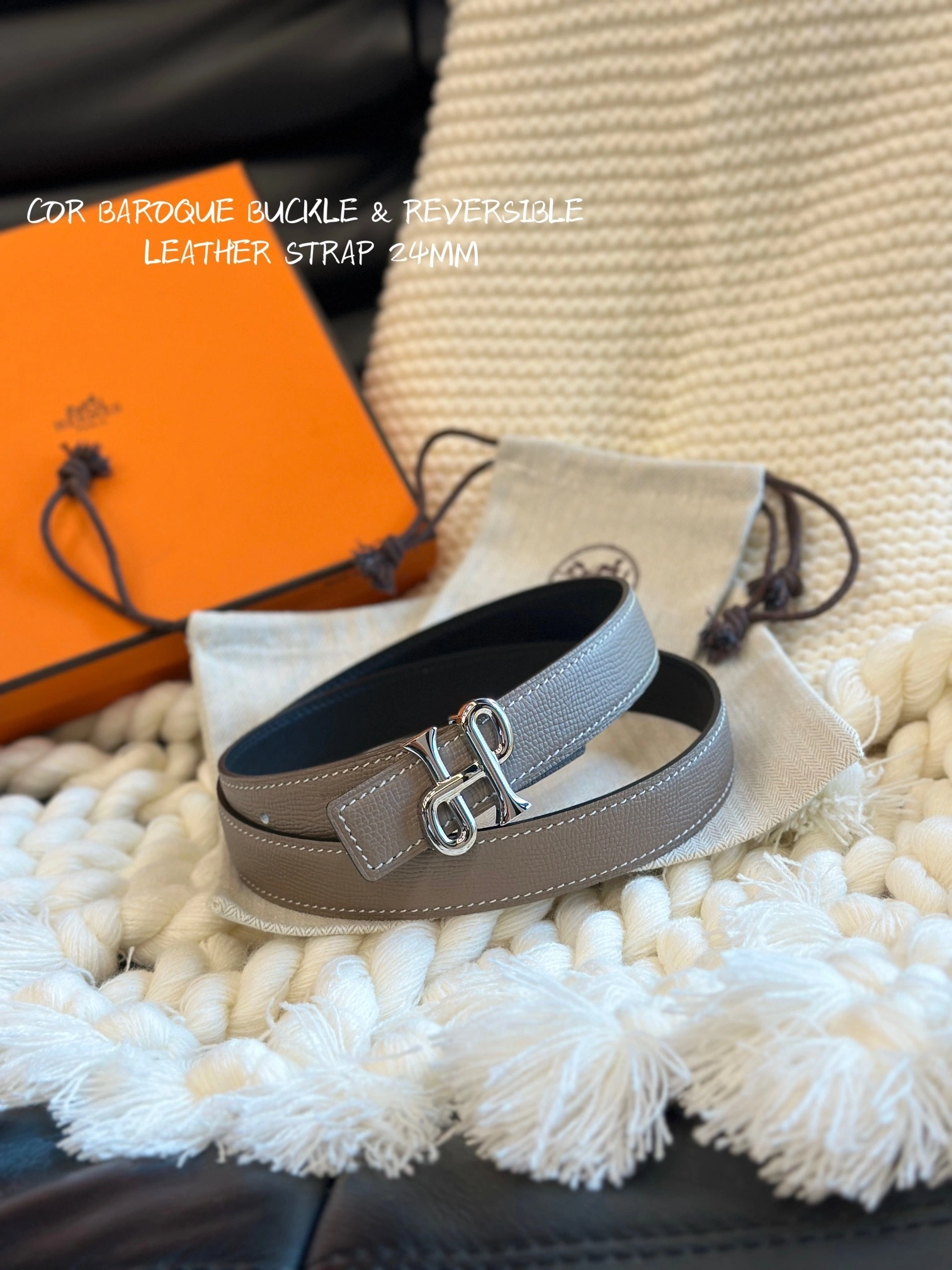 Barbara-- H5r75s COR BAROQUE BUCKLE & REVERSIBLE LEATHER STRAP item:D-S333H3074