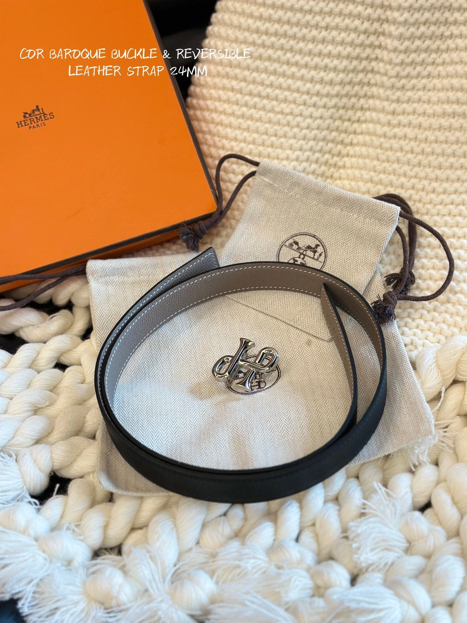 Barbara-- H5r75s COR BAROQUE BUCKLE & REVERSIBLE LEATHER STRAP item:D-S333H3074