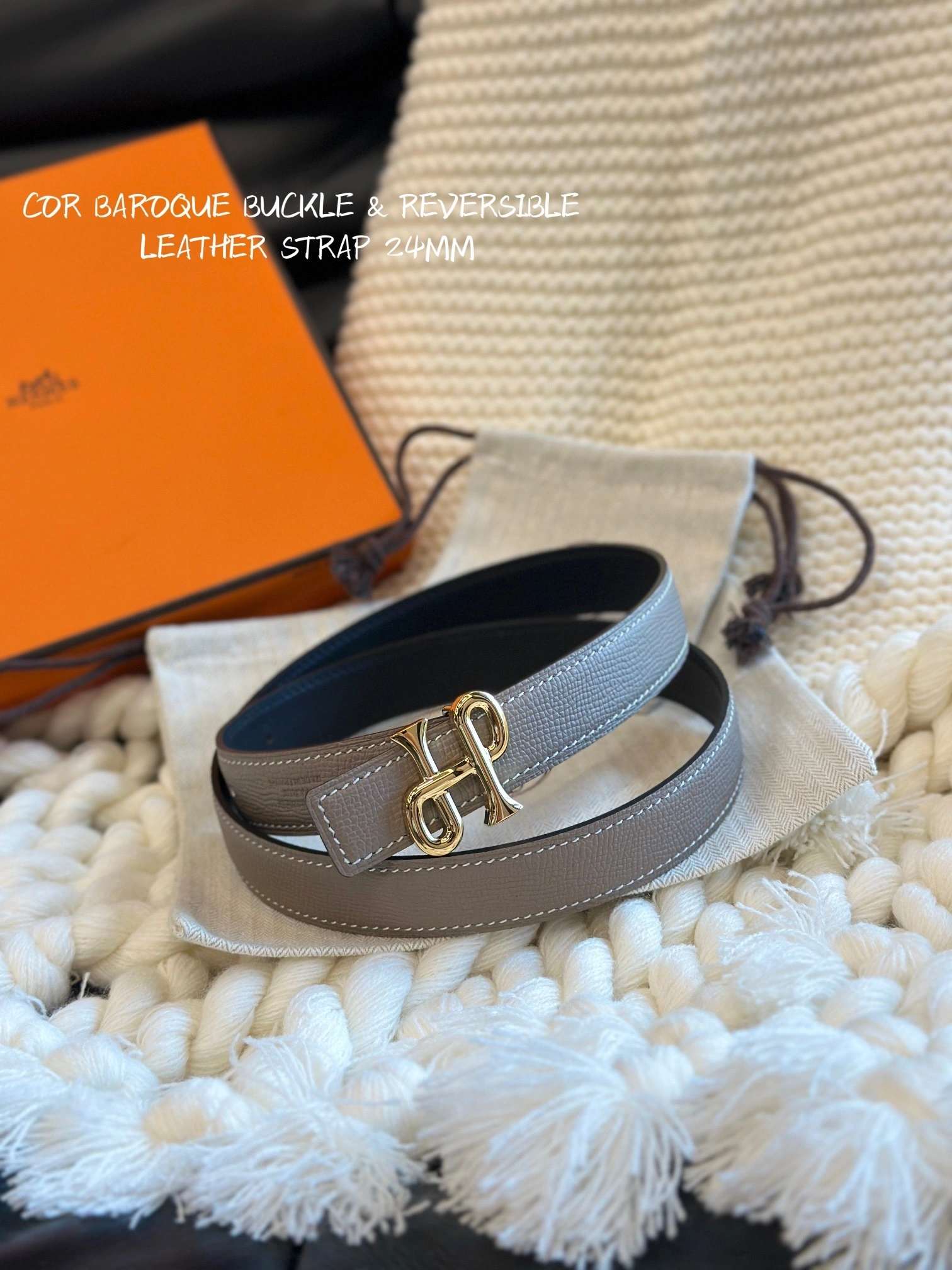 Barbara-- H5r75s COR BAROQUE BUCKLE & REVERSIBLE LEATHER STRAP item:D-S333H3075