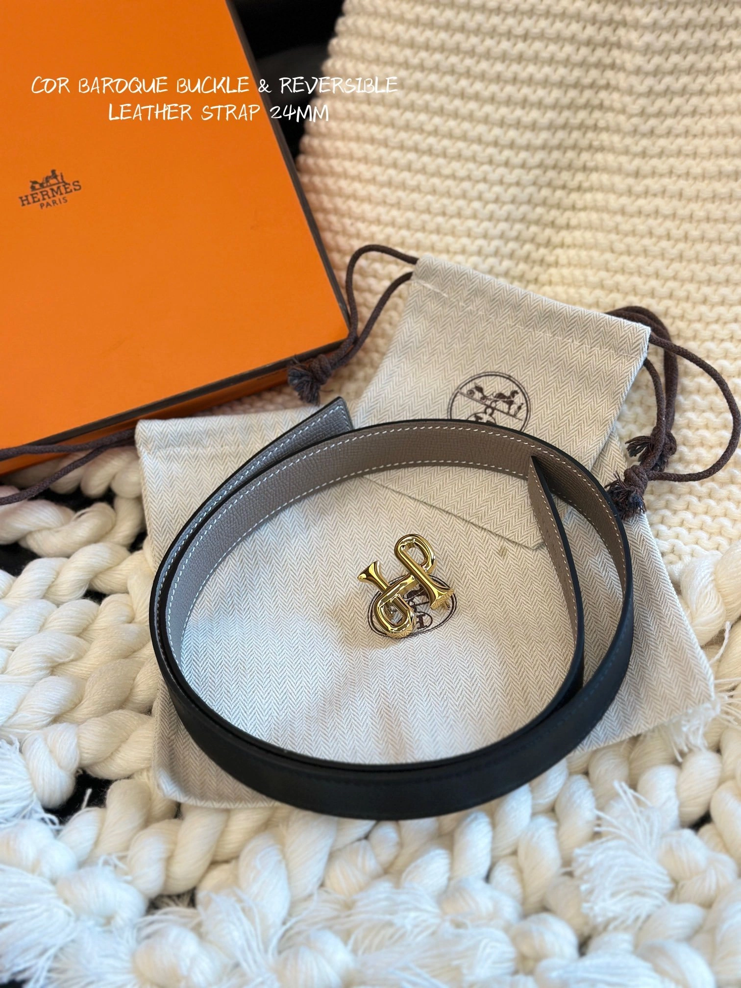 Barbara-- H5r75s COR BAROQUE BUCKLE & REVERSIBLE LEATHER STRAP item:D-S333H3075