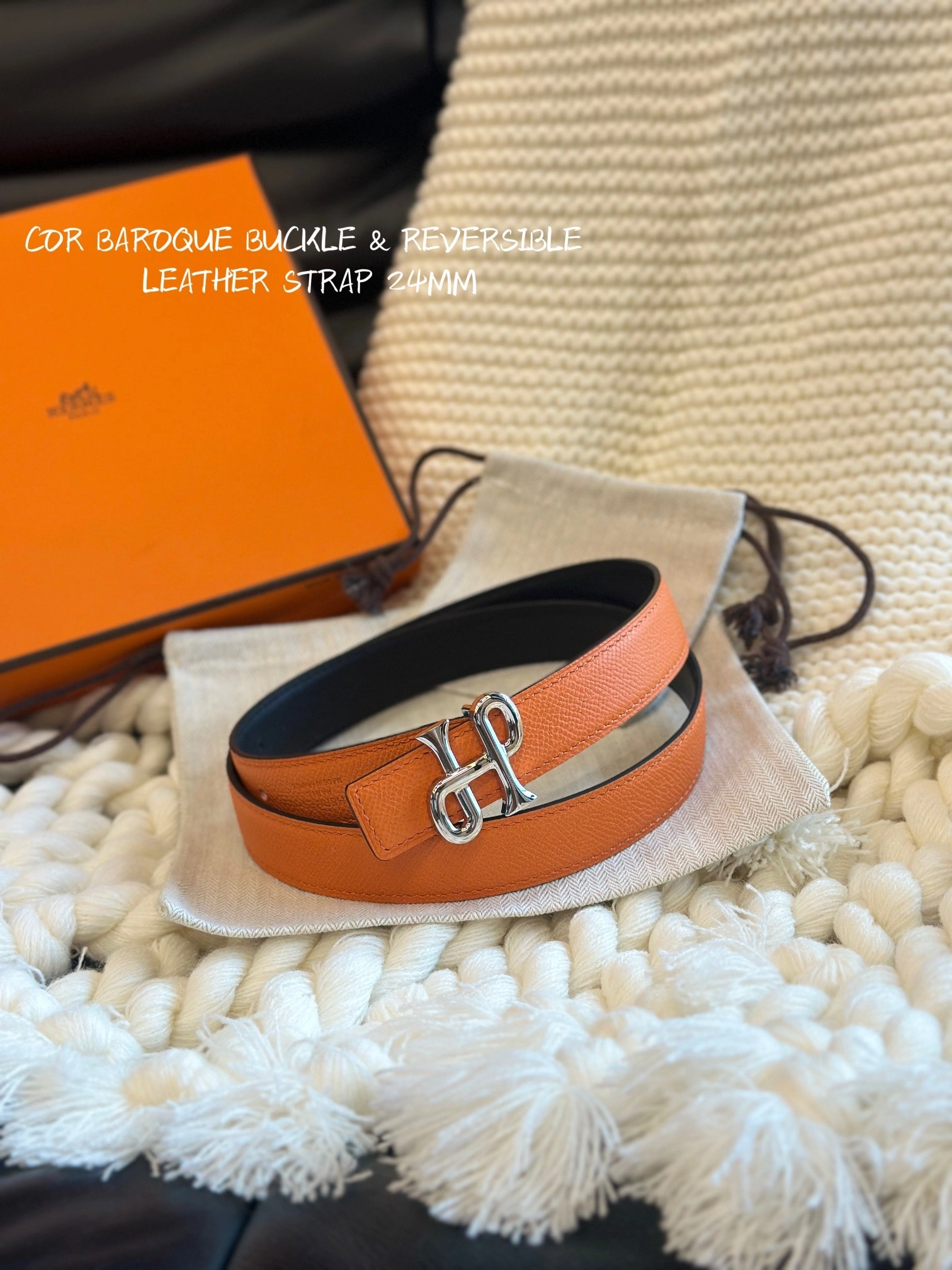 Barbara-- H5r75s COR BAROQUE BUCKLE & REVERSIBLE LEATHER STRAP item:D-S333H3076