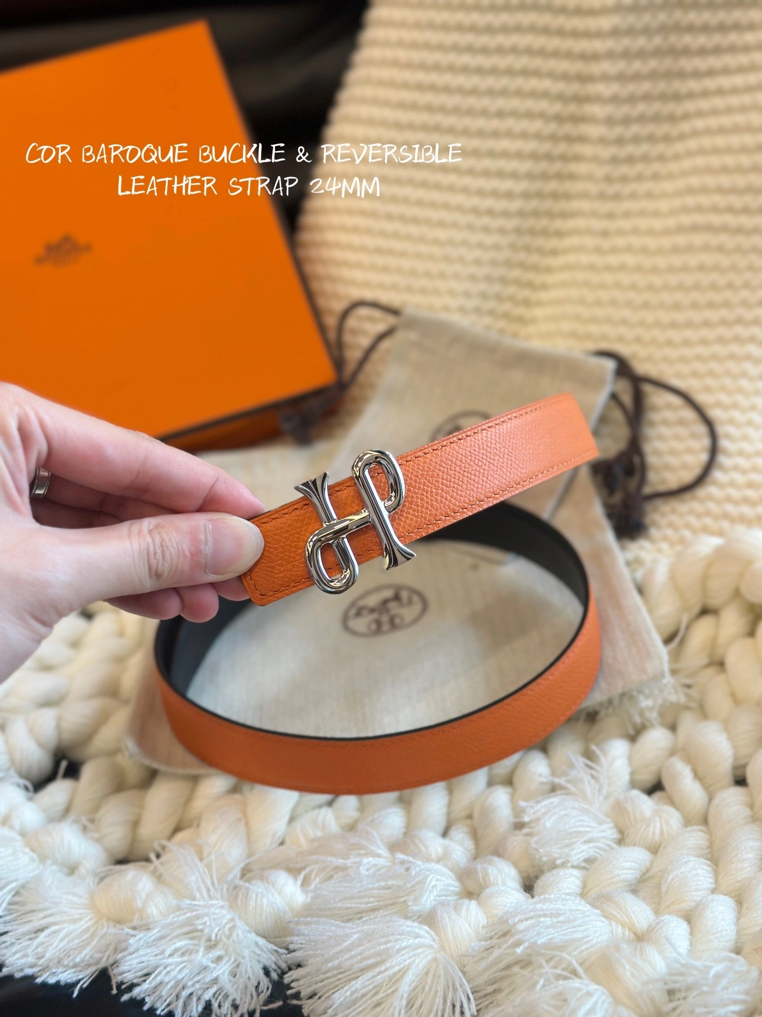 Barbara-- H5r75s COR BAROQUE BUCKLE & REVERSIBLE LEATHER STRAP item:D-S333H3076