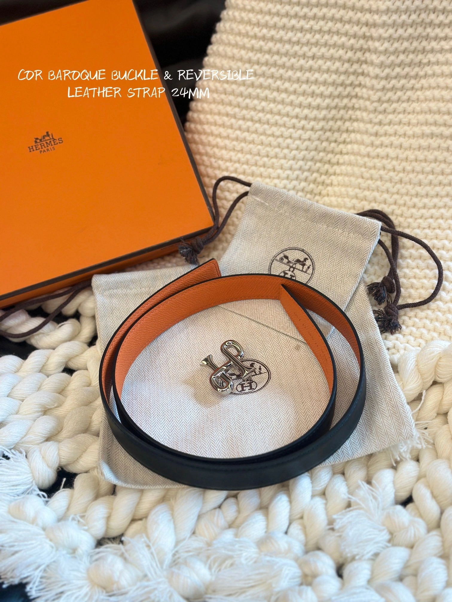 Barbara-- H5r75s COR BAROQUE BUCKLE & REVERSIBLE LEATHER STRAP item:D-S333H3076