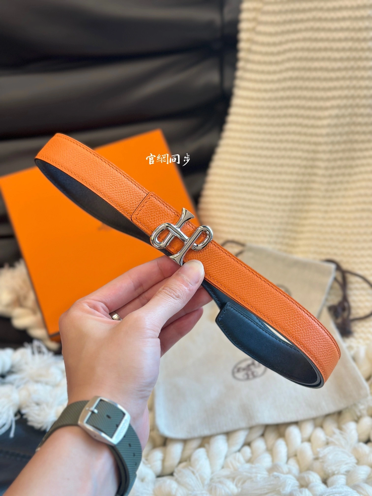 Barbara-- H5r75s COR BAROQUE BUCKLE & REVERSIBLE LEATHER STRAP item:D-S333H3076