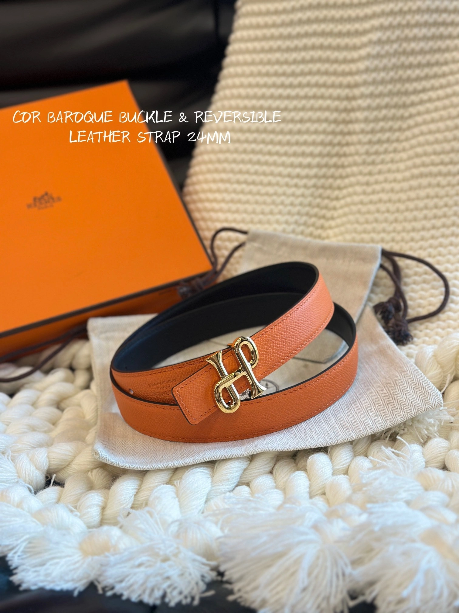 Barbara-- H5r75s COR BAROQUE BUCKLE & REVERSIBLE LEATHER STRAP item:D-S333H3077