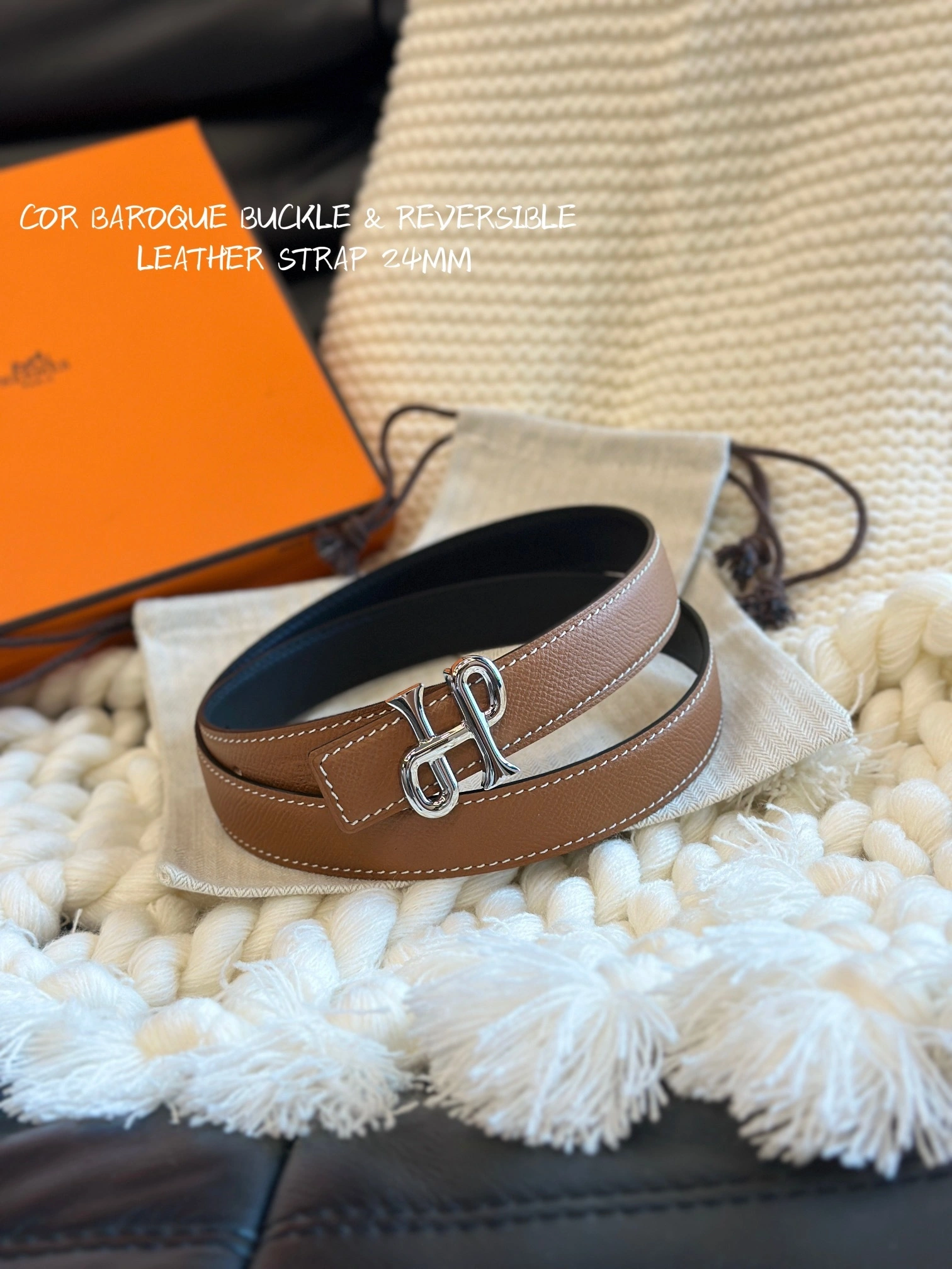 Barbara-- H5r75s COR BAROQUE BUCKLE & REVERSIBLE LEATHER STRAP item:D-S333H3078