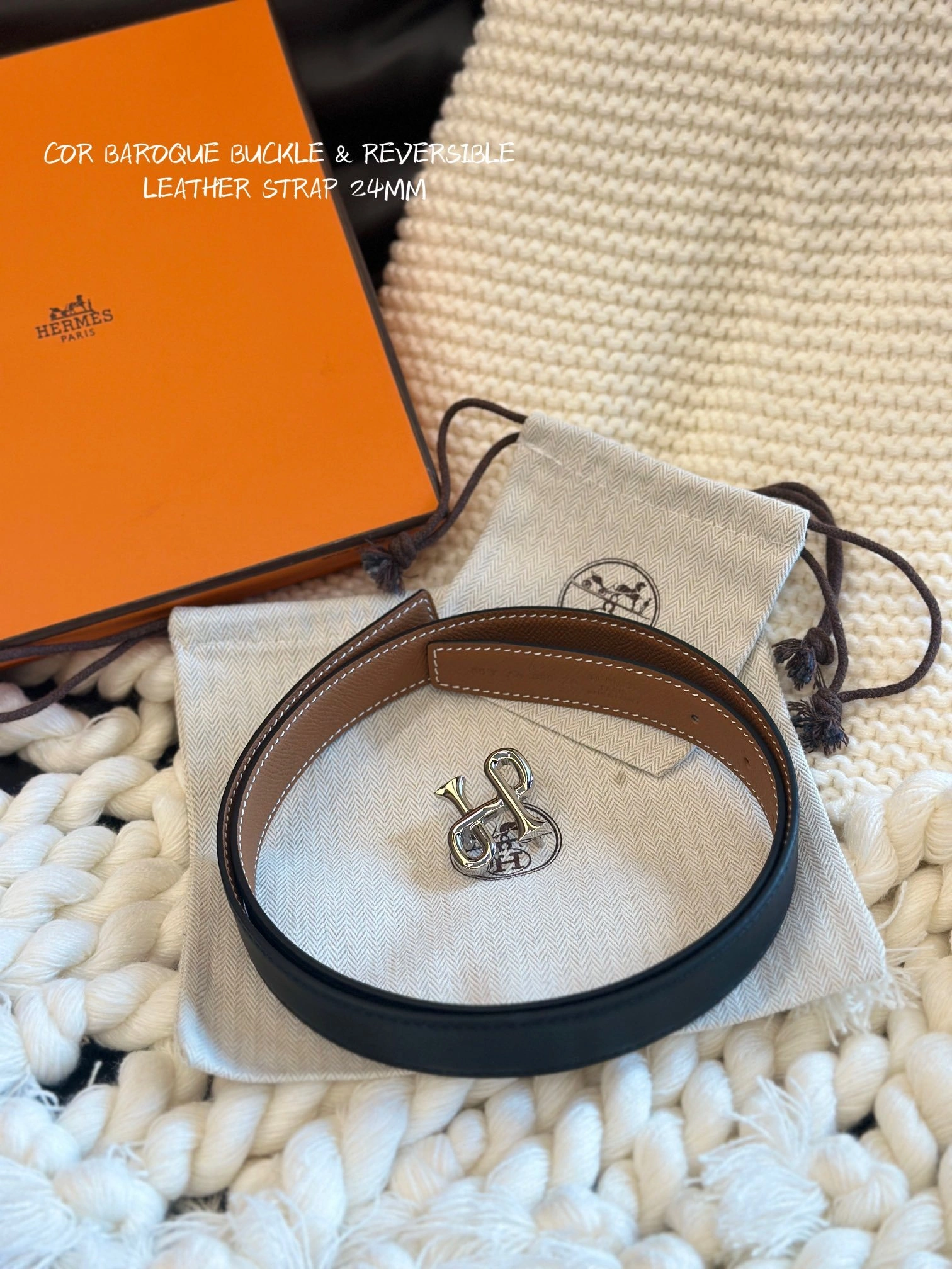 Barbara-- H5r75s COR BAROQUE BUCKLE & REVERSIBLE LEATHER STRAP item:D-S333H3078