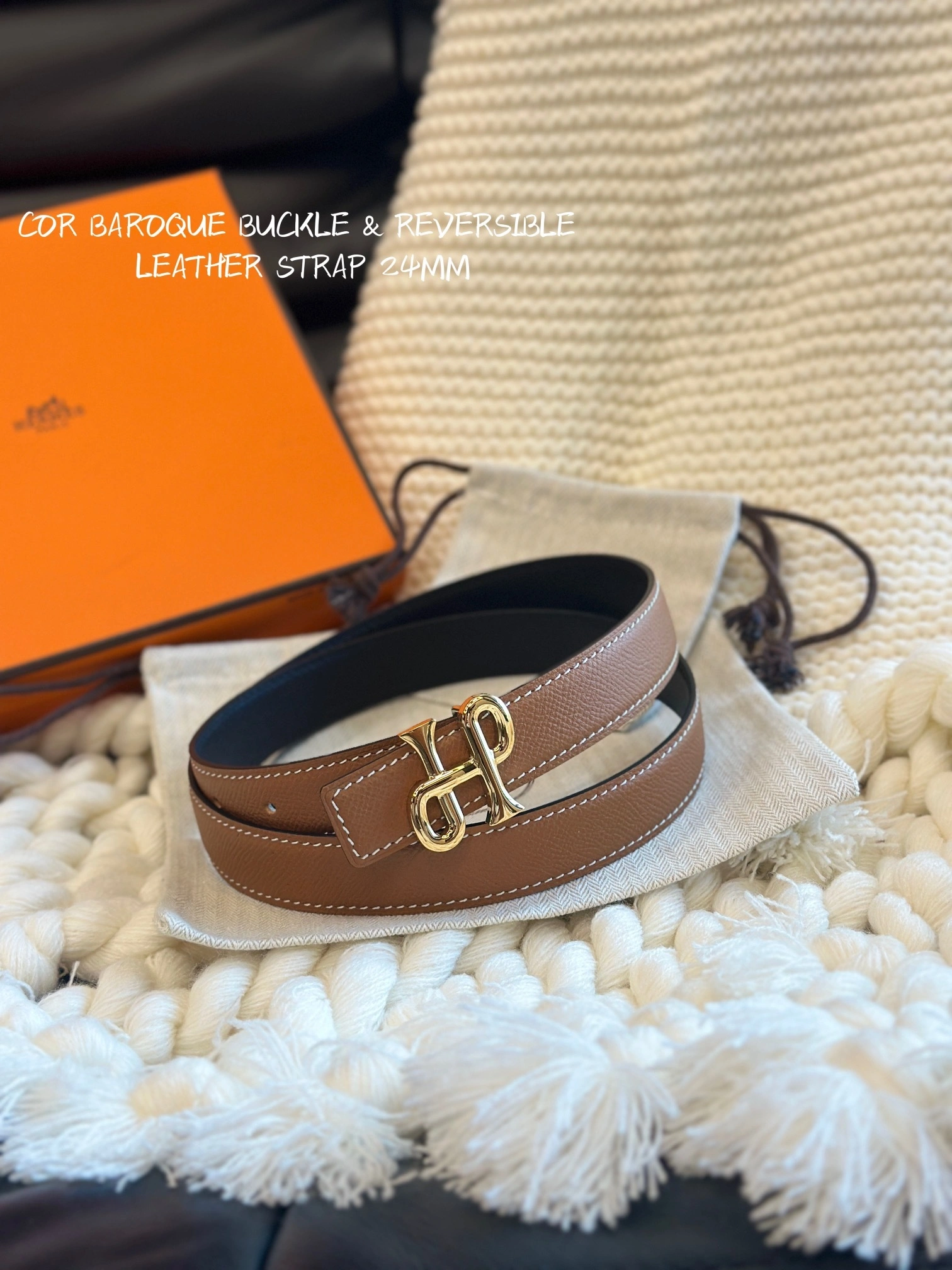 Barbara-- H5r75s COR BAROQUE BUCKLE & REVERSIBLE LEATHER STRAP item:D-S333H3079