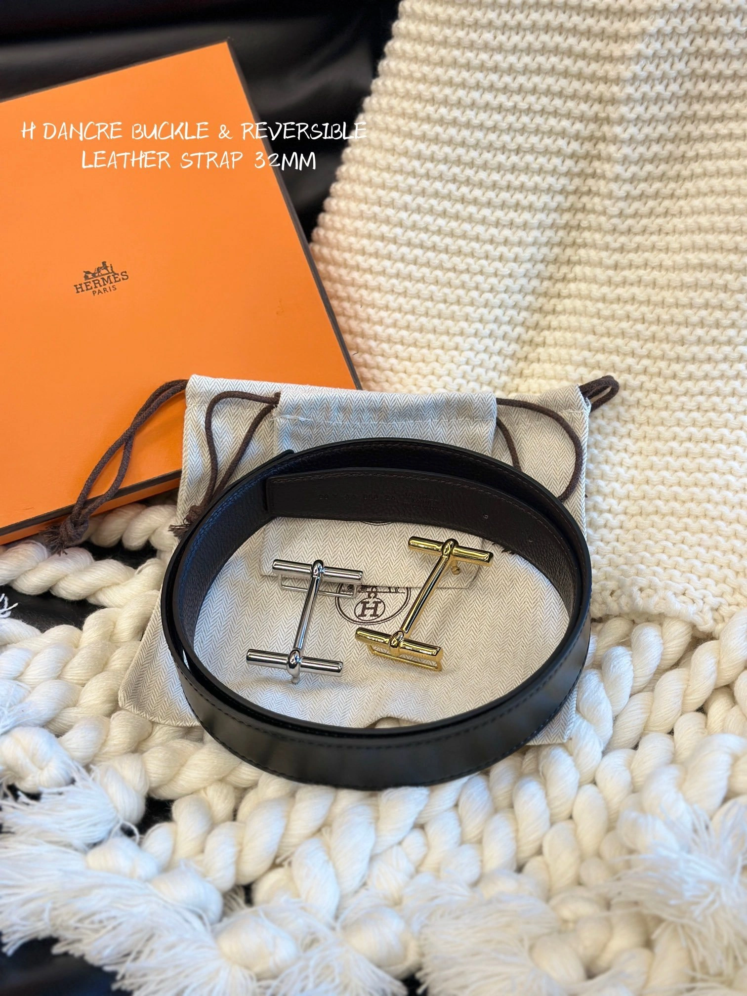Barbara-- H5r75s H D’ANCRE BELT BUCKLE & REVERSIBLE LEATHER STRAP item:D-S179H2929