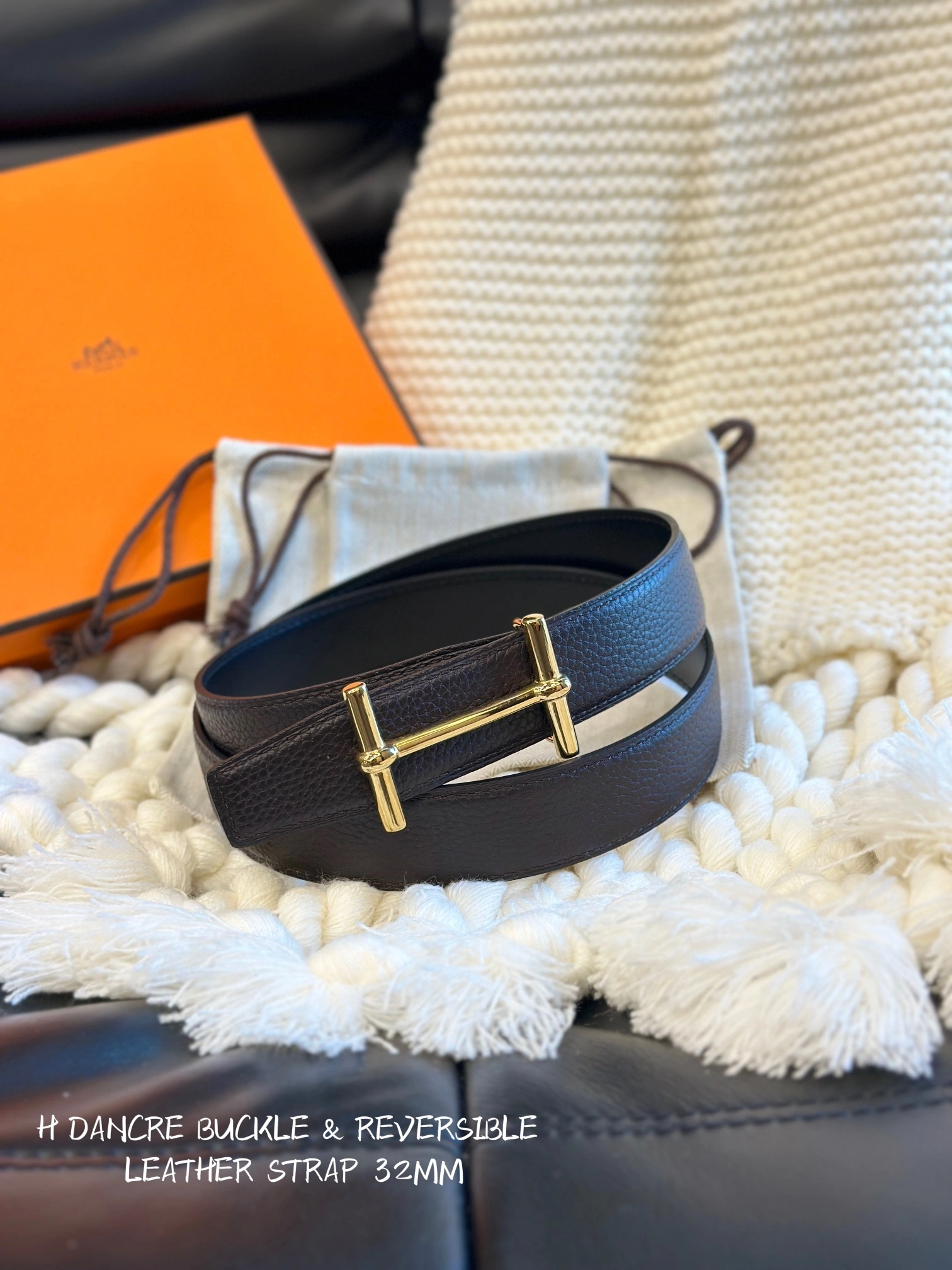 Barbara-- H5r75s H D’ANCRE BELT BUCKLE & REVERSIBLE LEATHER STRAP item:D-S179H2929