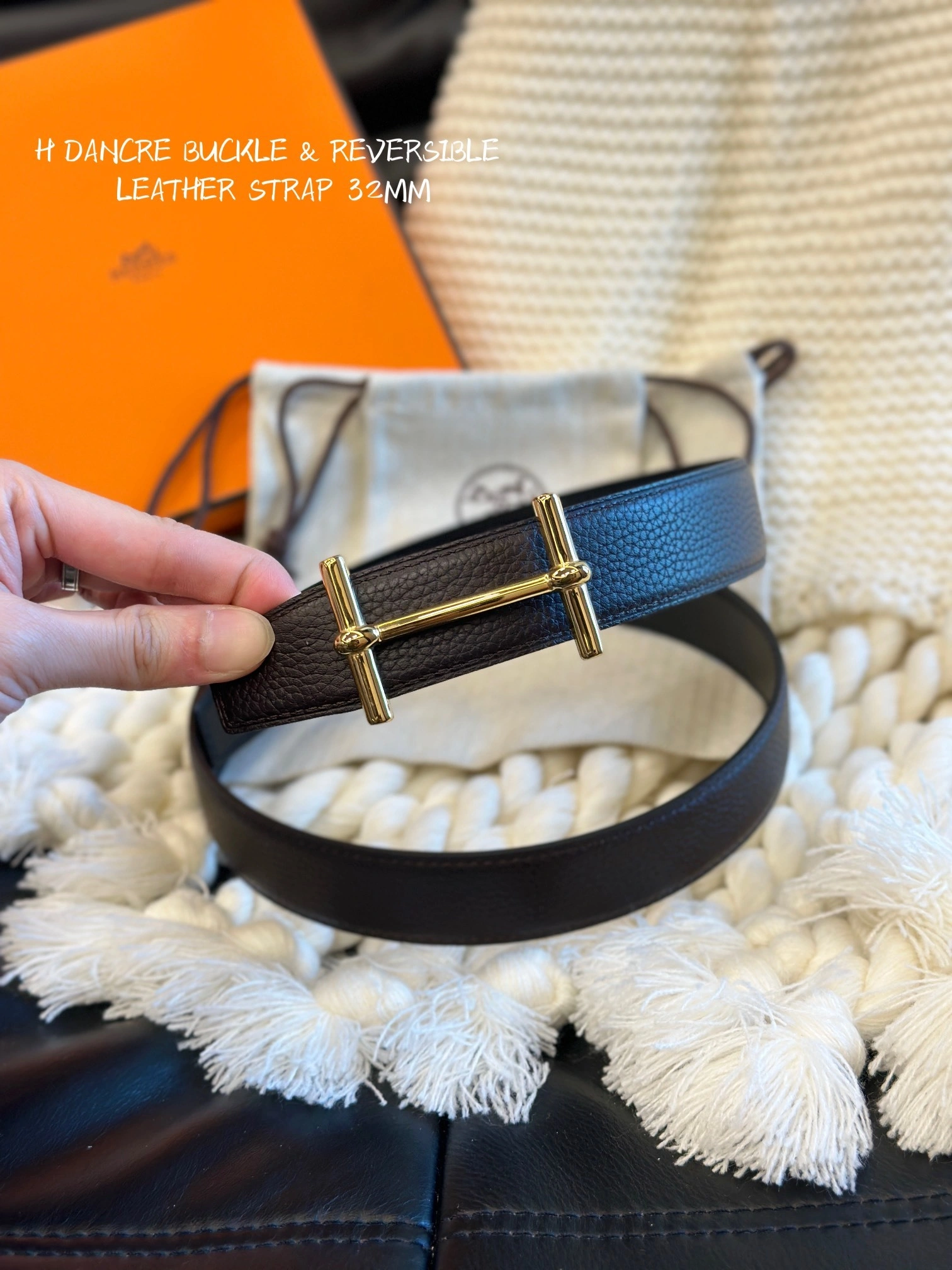 Barbara-- H5r75s H D’ANCRE BELT BUCKLE & REVERSIBLE LEATHER STRAP item:D-S179H2929