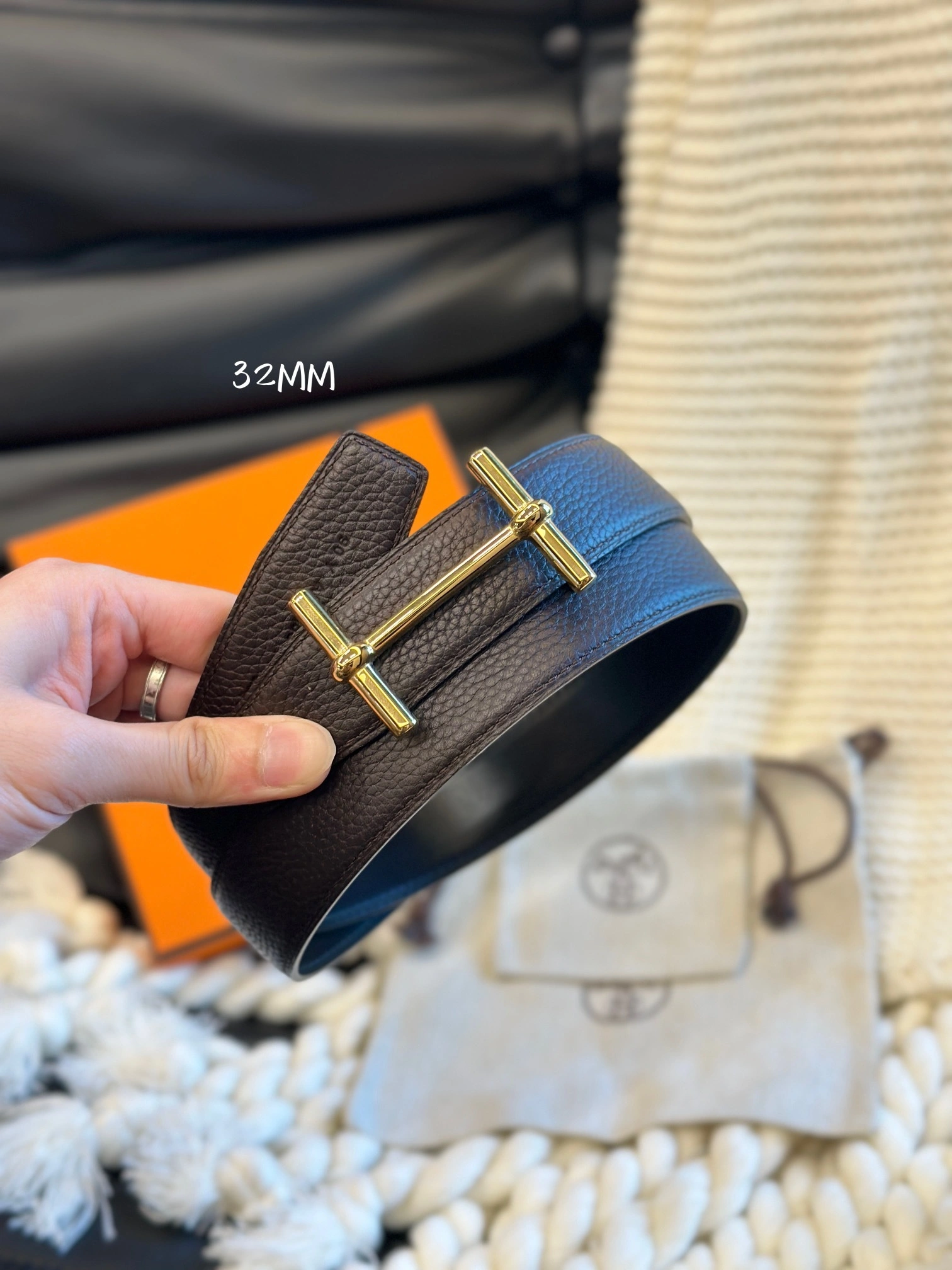 Barbara-- H5r75s H D’ANCRE BELT BUCKLE & REVERSIBLE LEATHER STRAP item:D-S179H2929