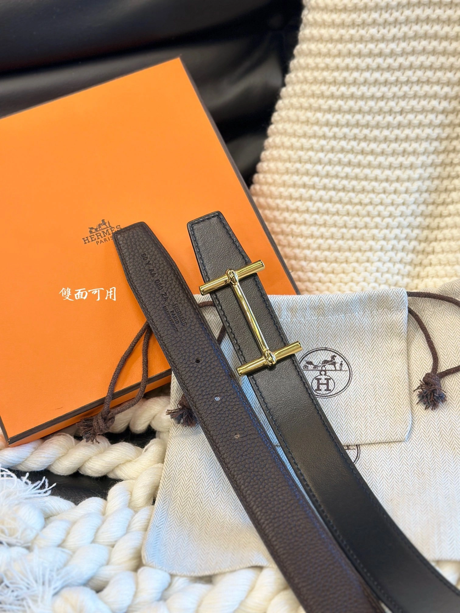 Barbara-- H5r75s H D’ANCRE BELT BUCKLE & REVERSIBLE LEATHER STRAP item:D-S179H2929