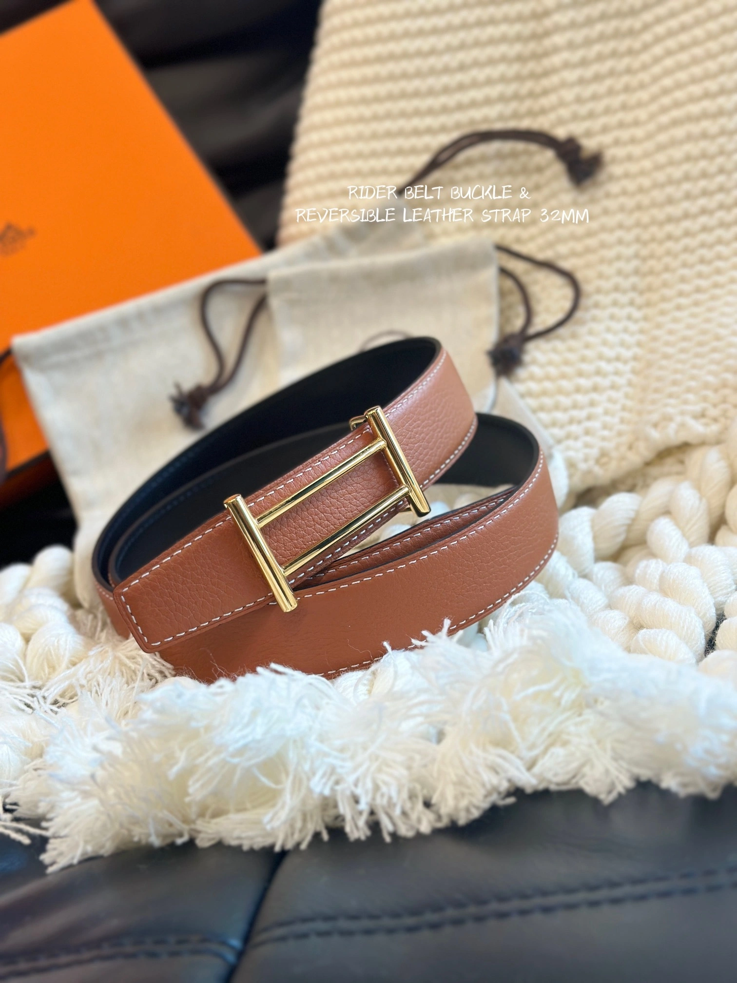 Barbara-- H5r75s RIDER BUCKLE & REVERSIBLE LEATHER STRAP 32MM item:D-S179H2921