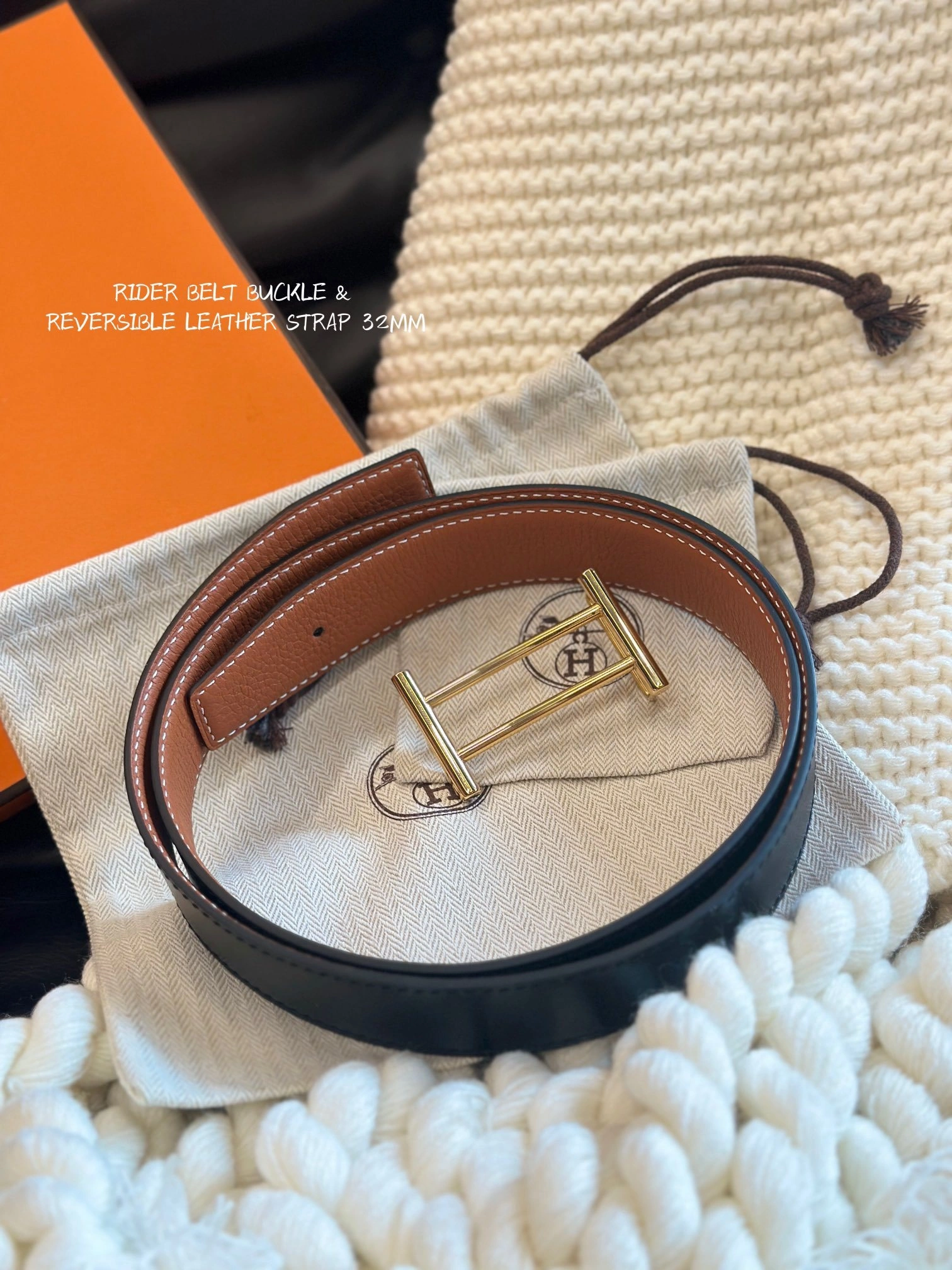 Barbara-- H5r75s RIDER BUCKLE & REVERSIBLE LEATHER STRAP 32MM item:D-S179H2921