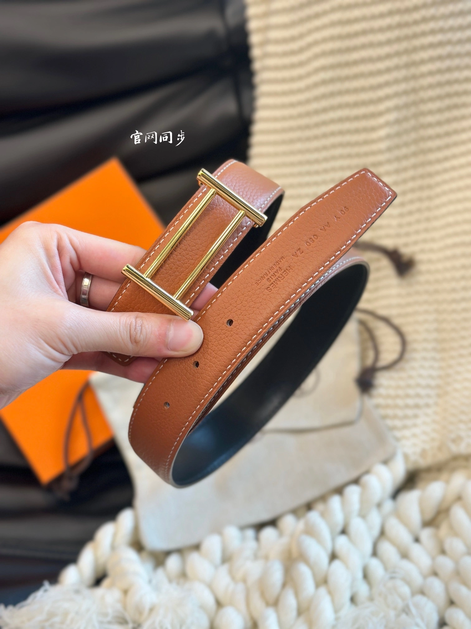 Barbara-- H5r75s RIDER BUCKLE & REVERSIBLE LEATHER STRAP 32MM item:D-S179H2921
