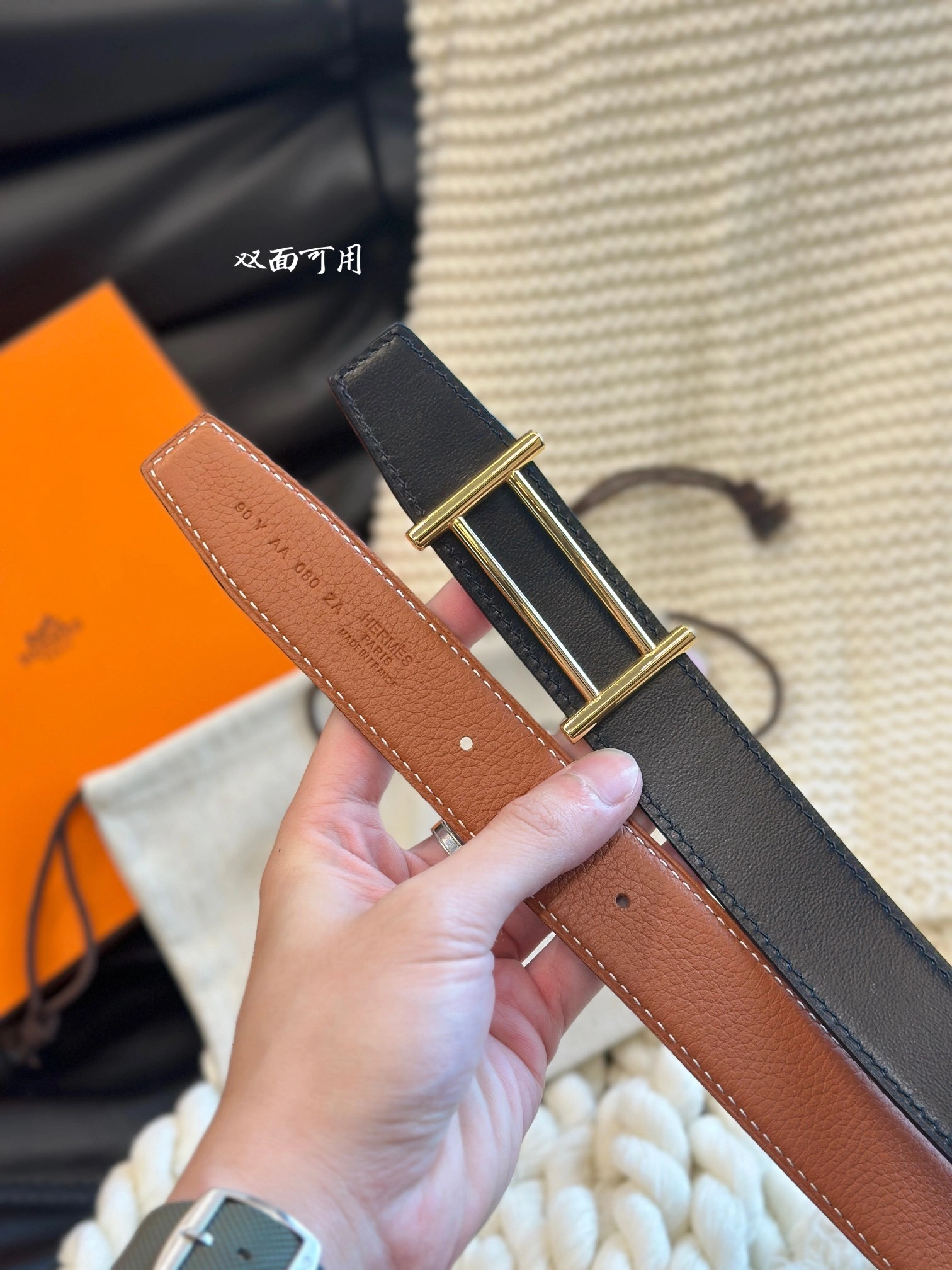 Barbara-- H5r75s RIDER BUCKLE & REVERSIBLE LEATHER STRAP 32MM item:D-S179H2921