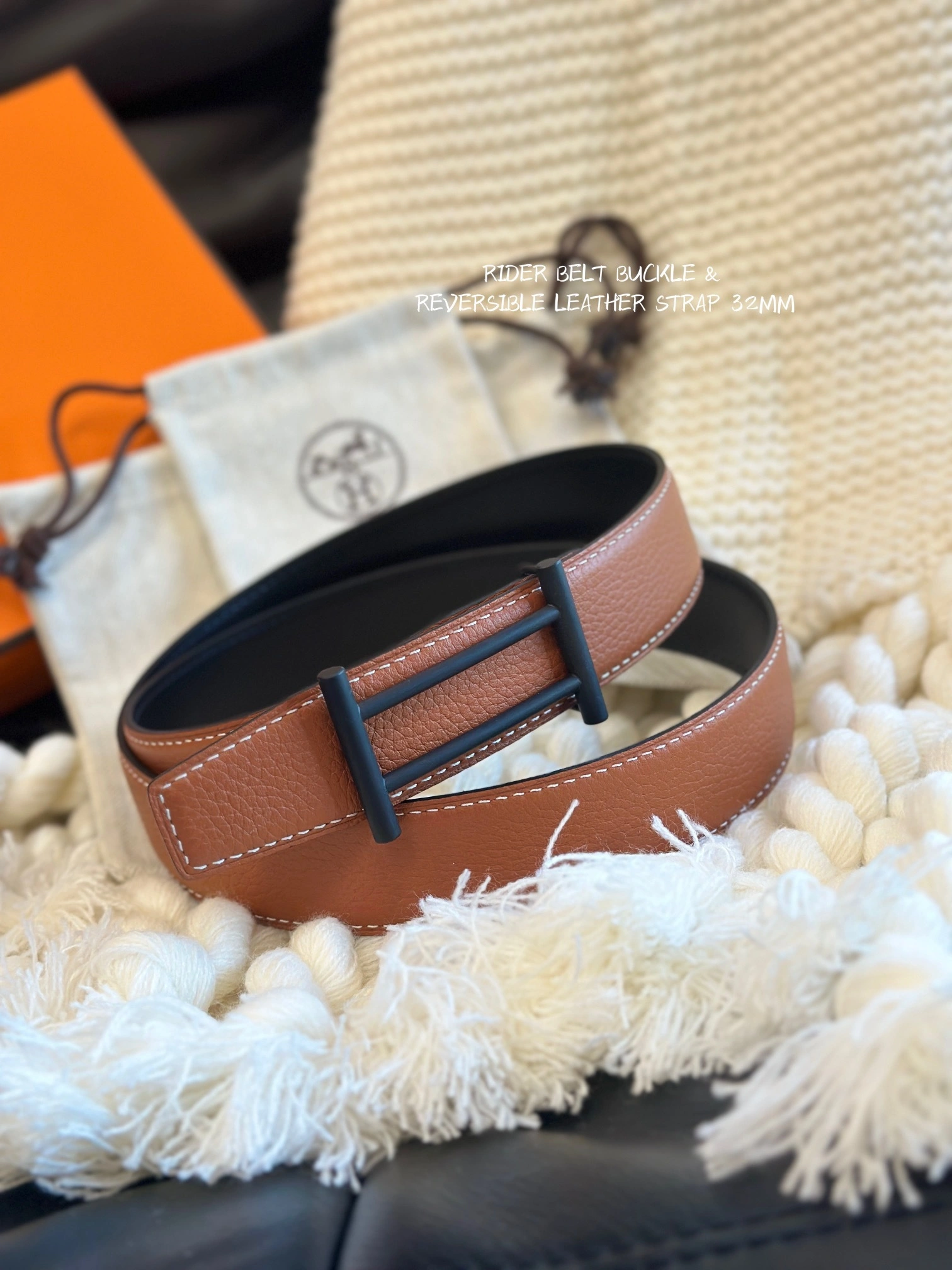 Barbara-- H5r75s RIDER BUCKLE & REVERSIBLE LEATHER STRAP 32MM item:D-S179H2922