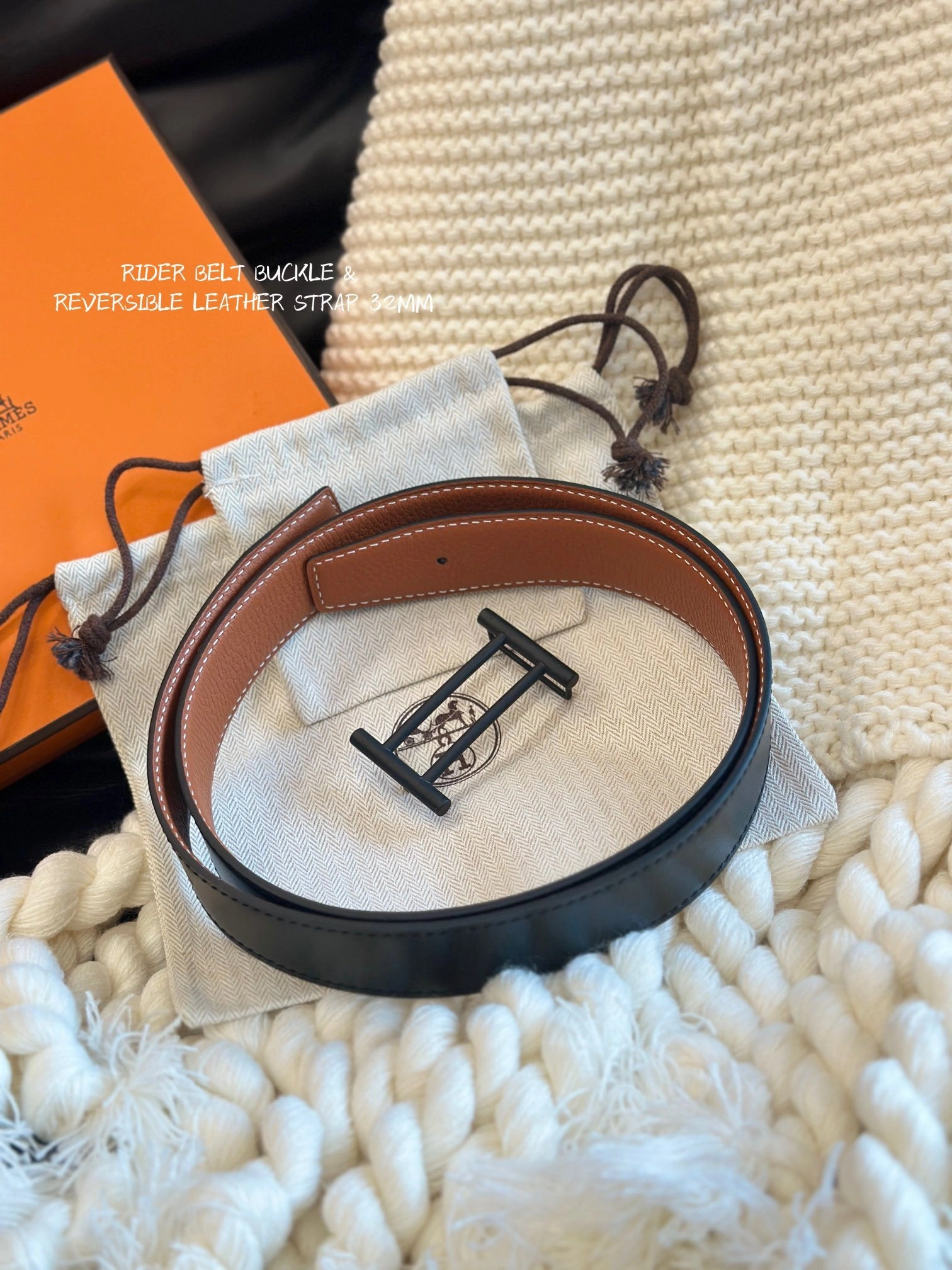 Barbara-- H5r75s RIDER BUCKLE & REVERSIBLE LEATHER STRAP 32MM item:D-S179H2922