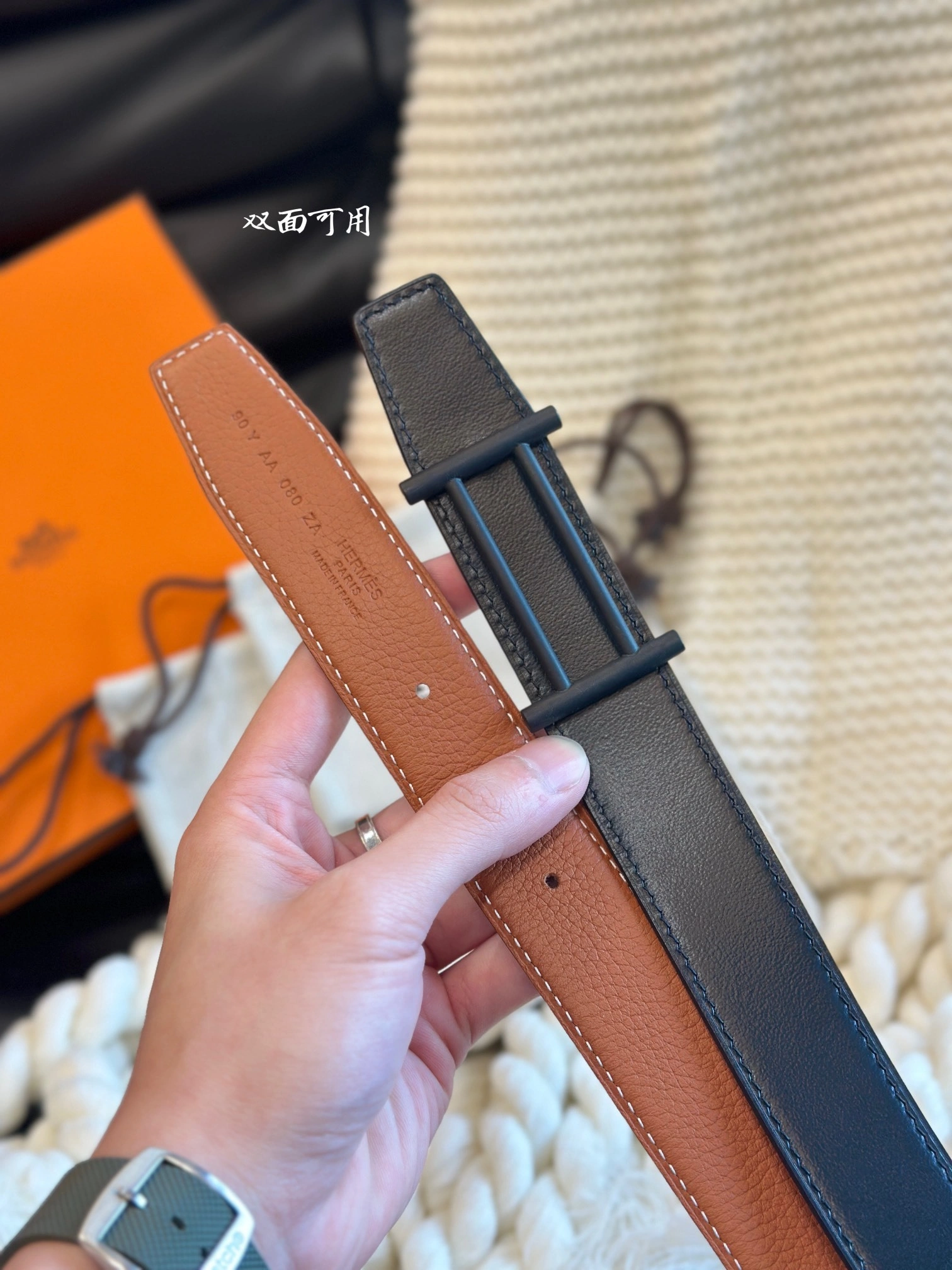 Barbara-- H5r75s RIDER BUCKLE & REVERSIBLE LEATHER STRAP 32MM item:D-S179H2922