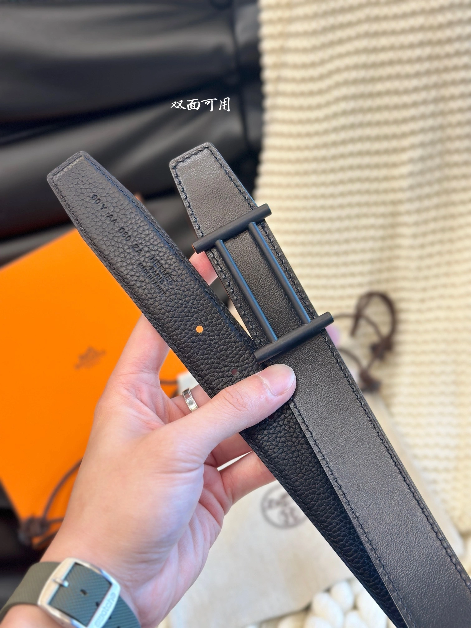&Barbara-- H5r75s RIDER BUCKLE & REVERSIBLE LEATHER STRAP item:D-S179H2924