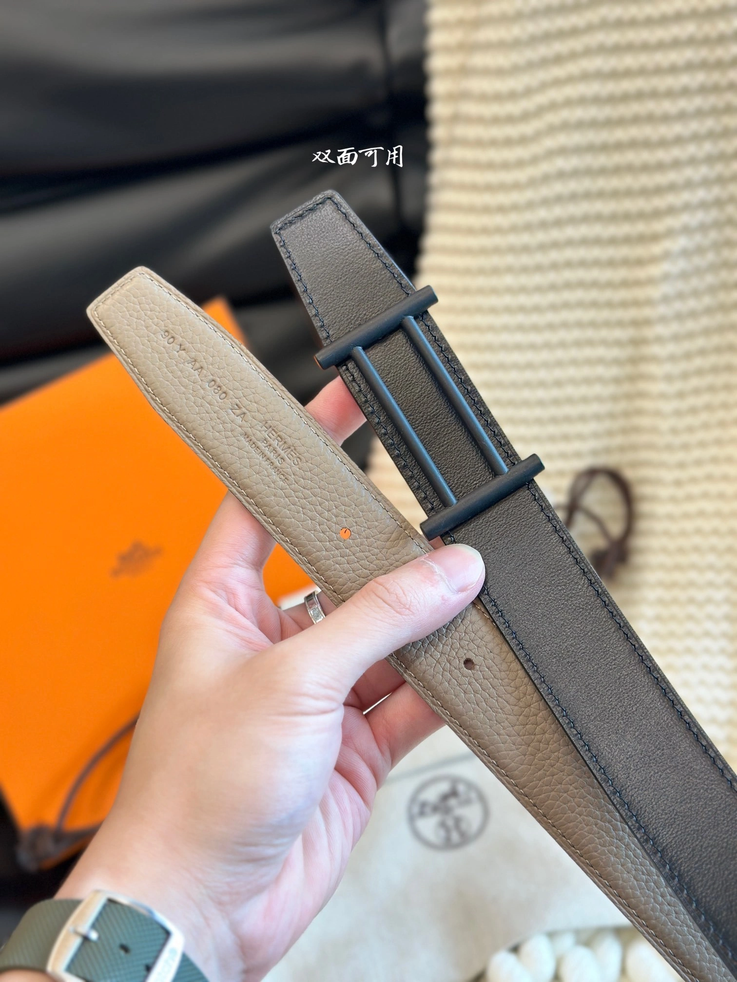 Barbara-- H5r75s RIDER BUCKLE & REVERSIBLE LEATHER STRAP item:D-S179H2925