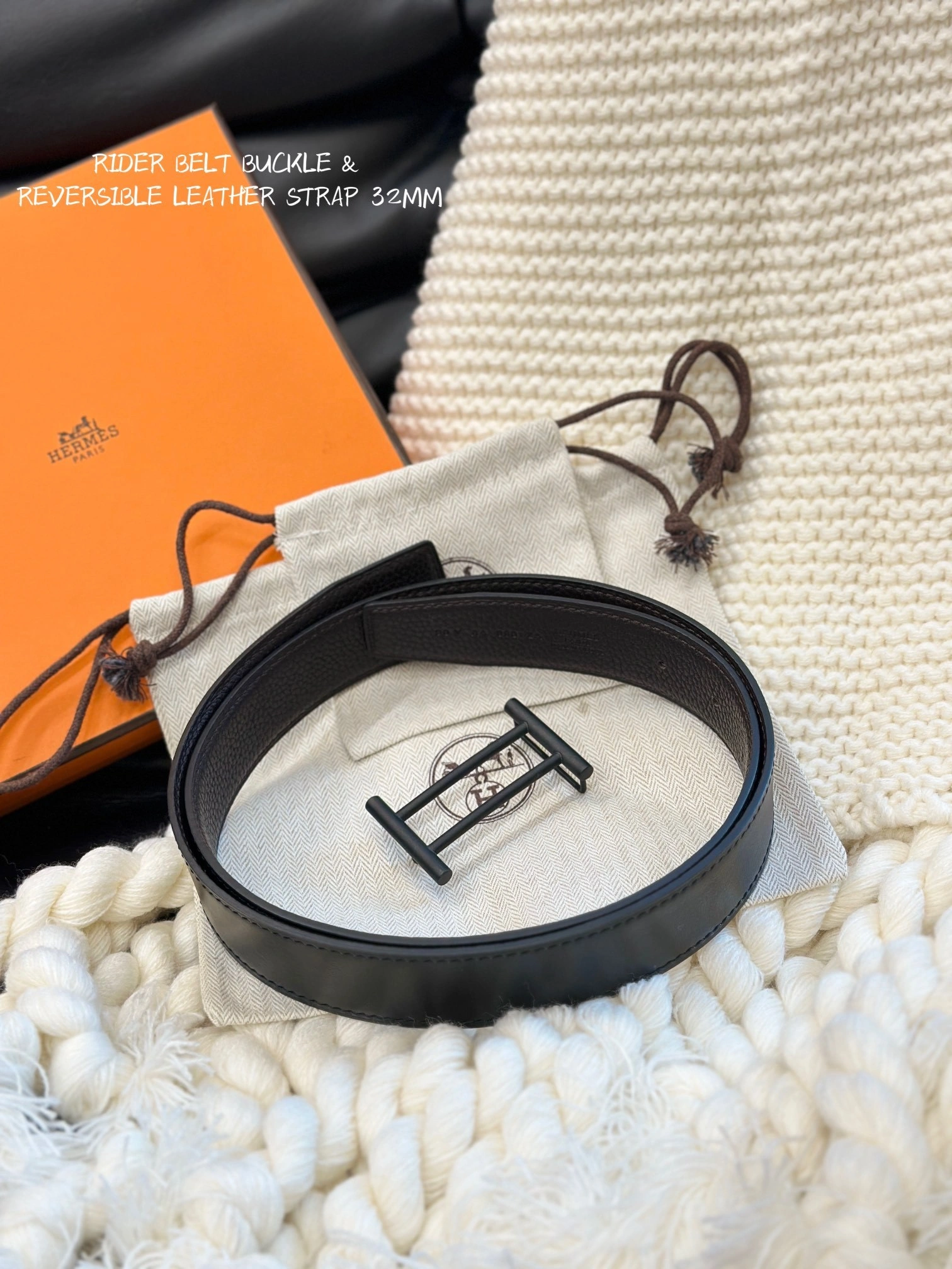 Barbara-- H5r75s RIDER BUCKLE & REVERSIBLE LEATHER STRAP item:D-S179H2933