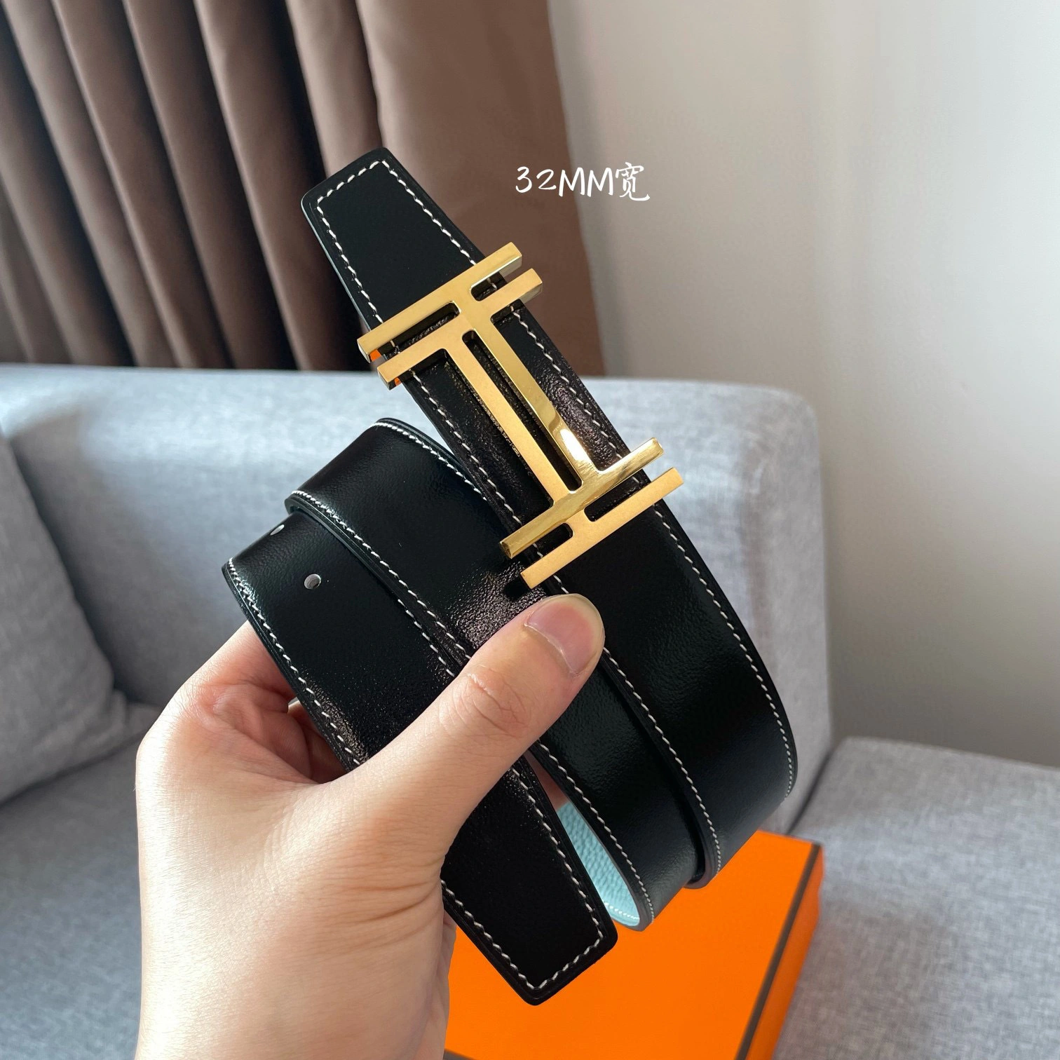 &Barbara－ AU CARRE BELT BUCKLE & REVERSIBLE LEATHER STRAP item：B-S333D0339L
