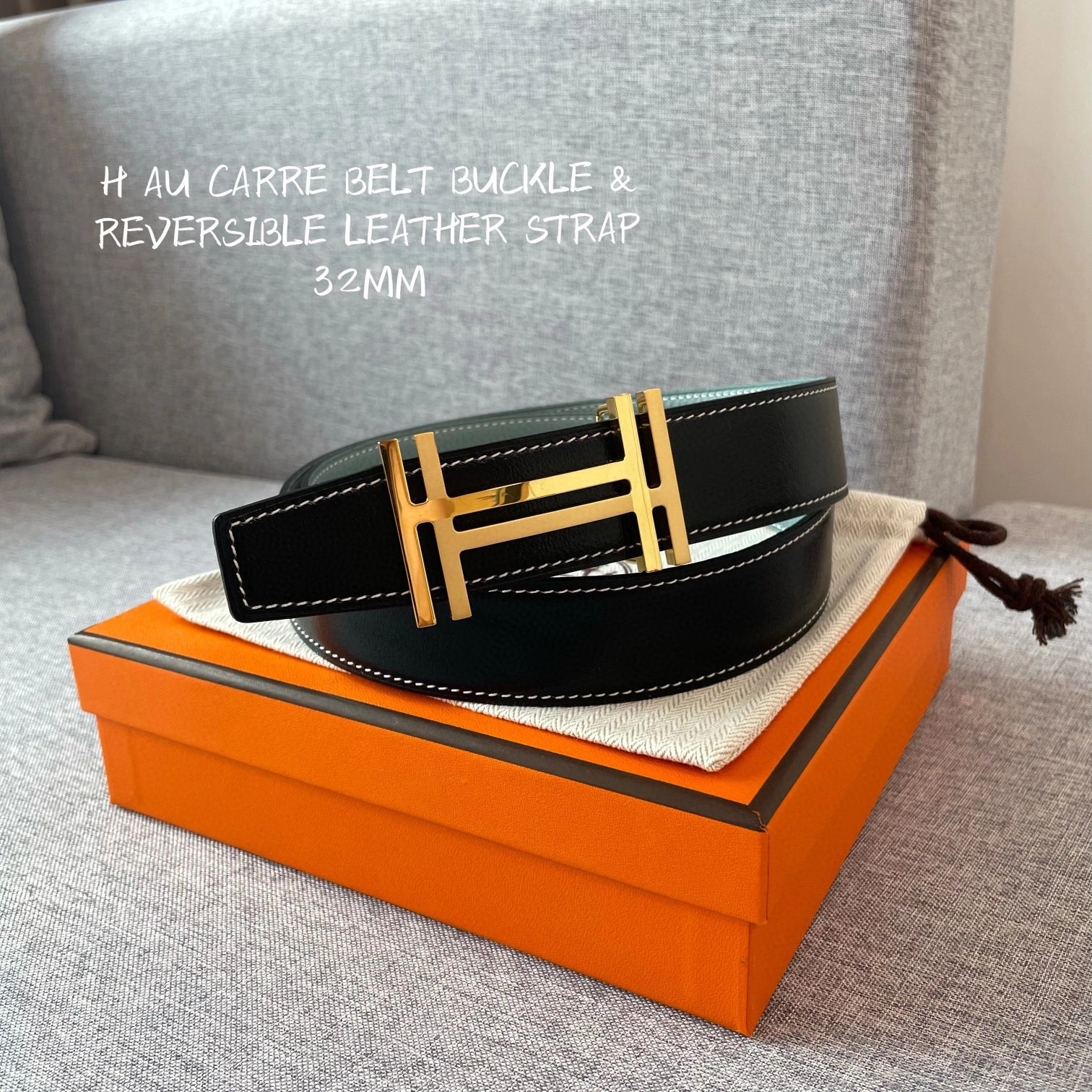 &Barbara－ AU CARRE BELT BUCKLE & REVERSIBLE LEATHER STRAP item：B-S333D0339L