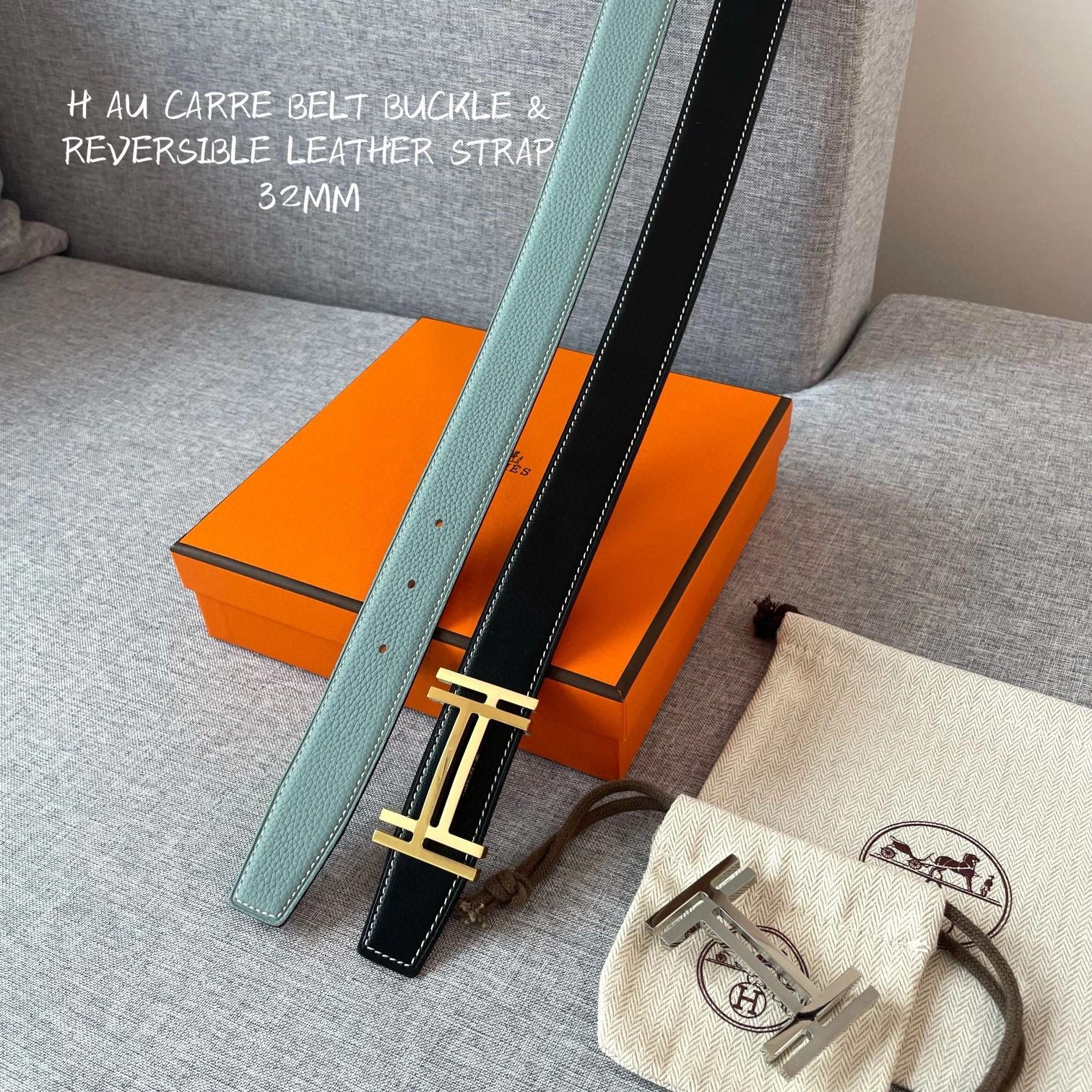 &Barbara－ AU CARRE BELT BUCKLE & REVERSIBLE LEATHER STRAP item：B-S333D0339L