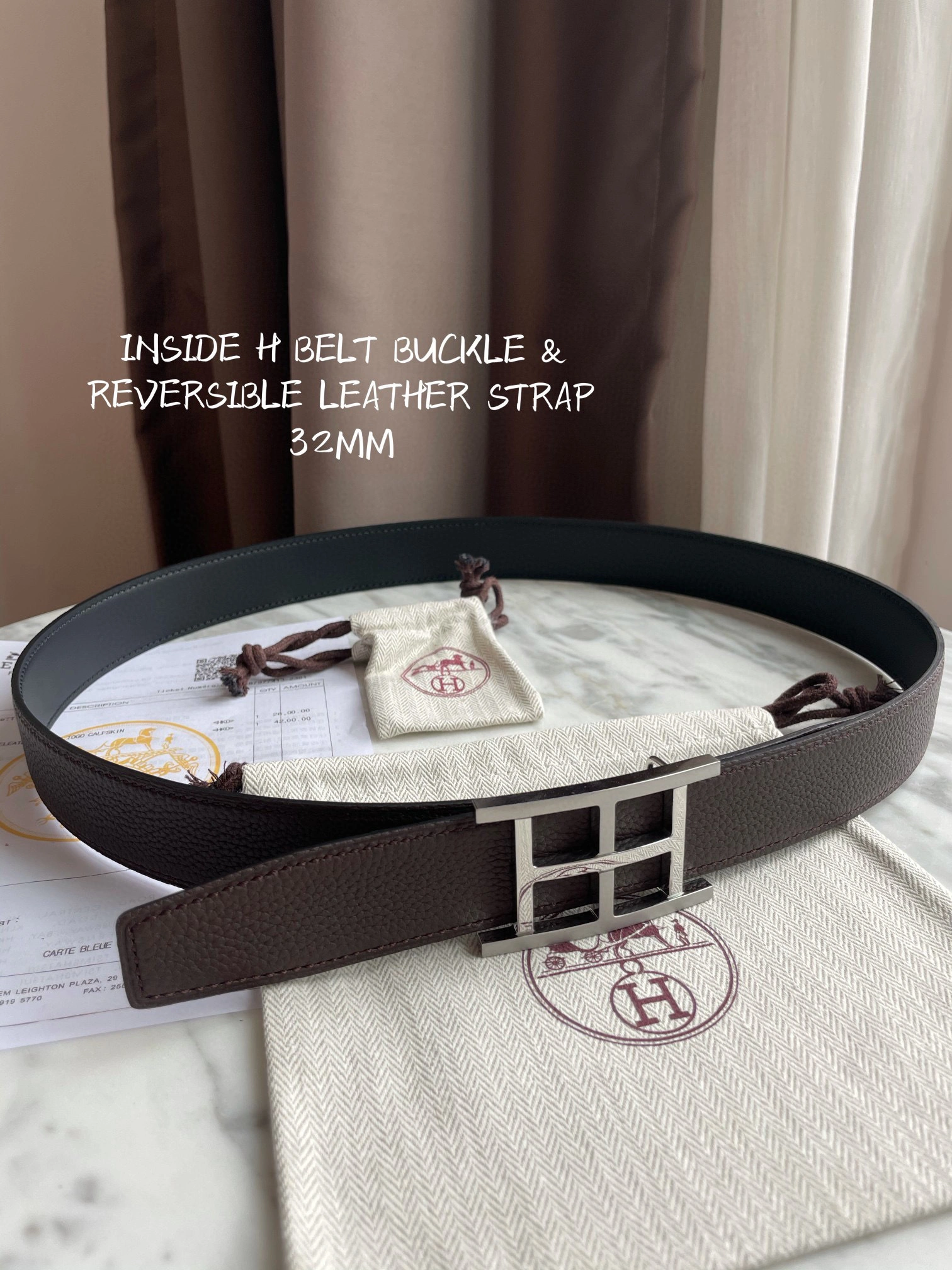 &Barbara－ INSIDE H BELT BUCKLE & REVERSIBLE LEATHER STRAP item：B-S323C31104L