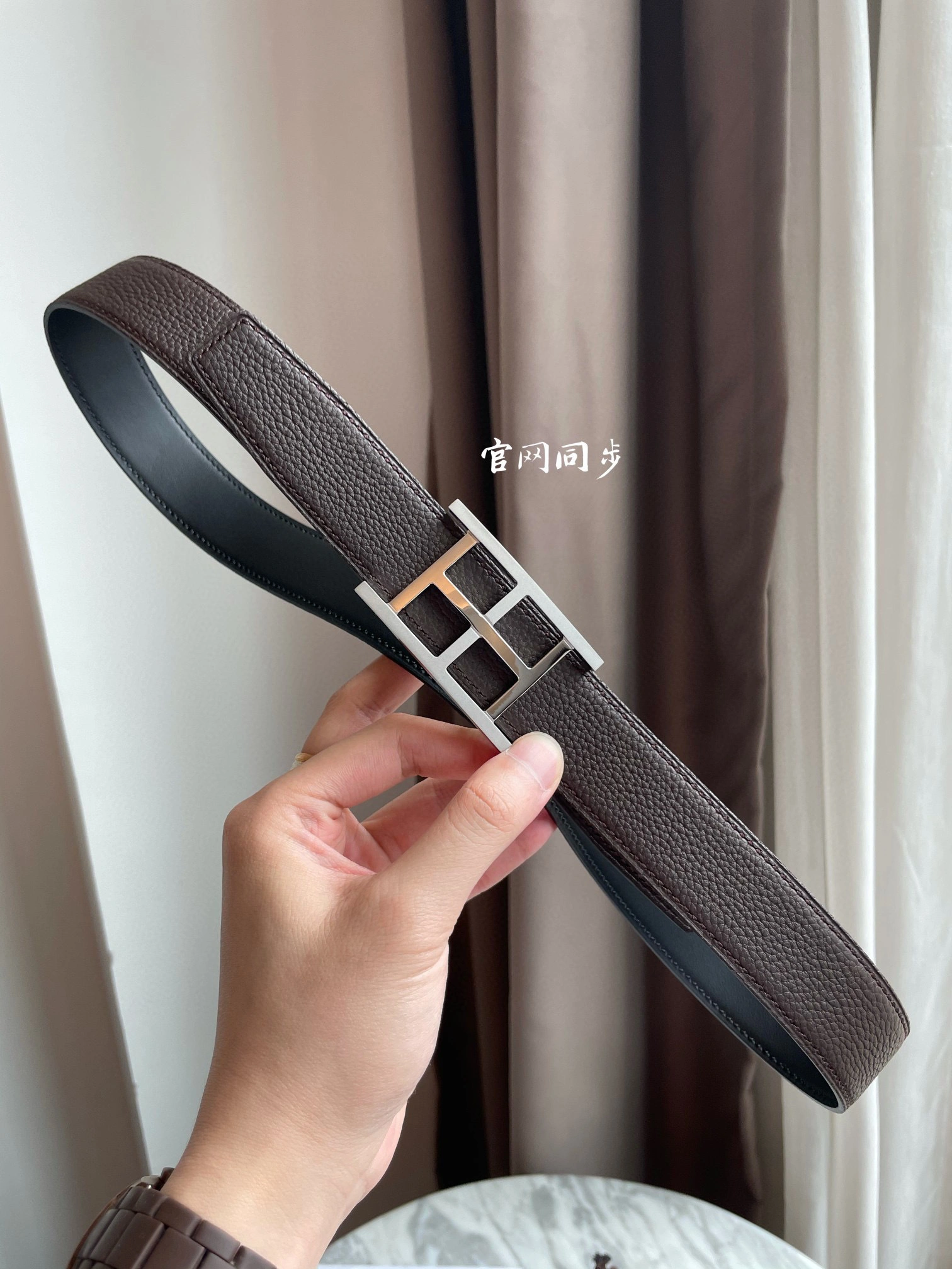&Barbara－ INSIDE H BELT BUCKLE & REVERSIBLE LEATHER STRAP item：B-S323C31104L