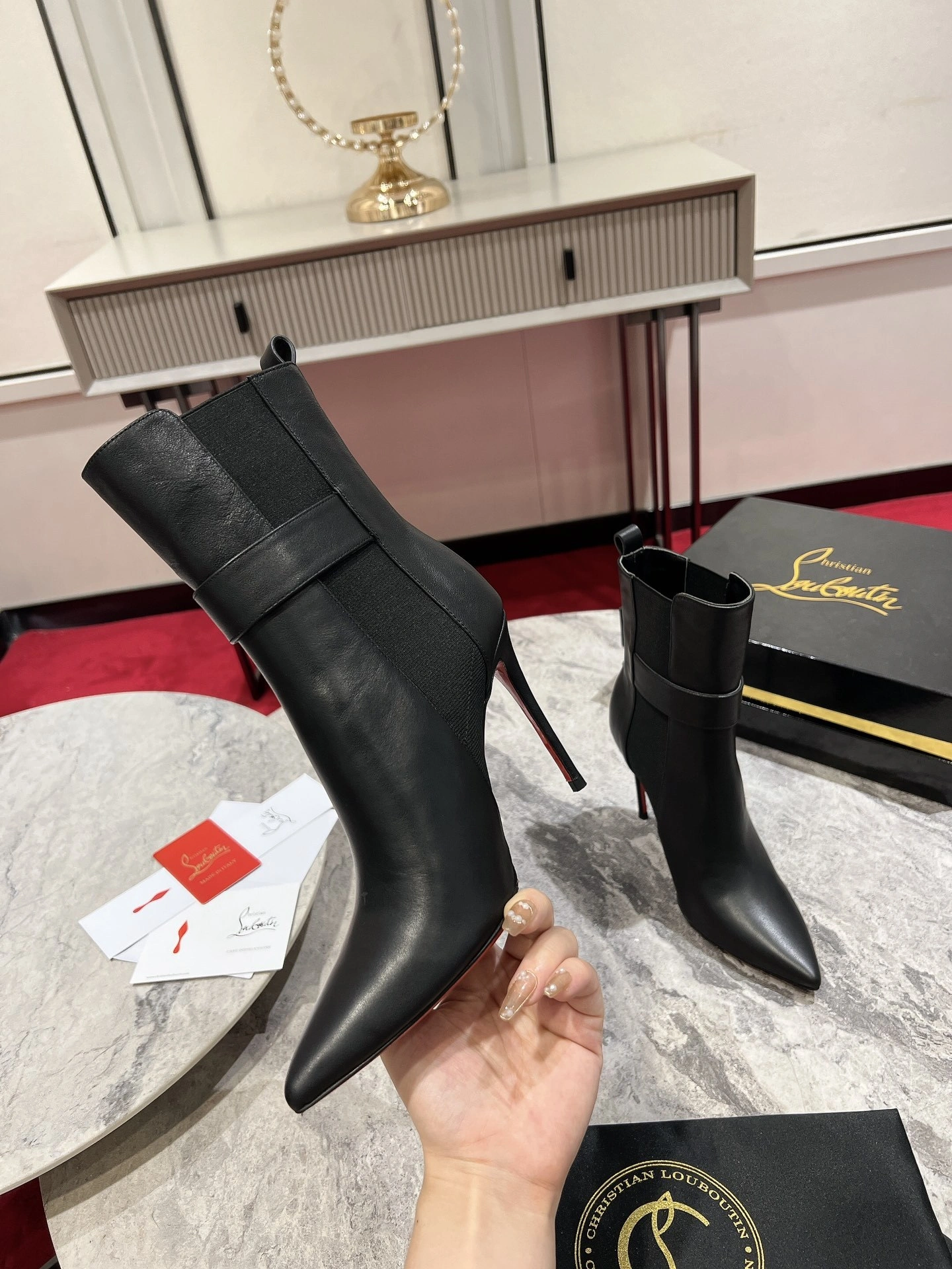 COCO--- 10CM Heel height Calfskin sheepskin item：C-X062L1210R