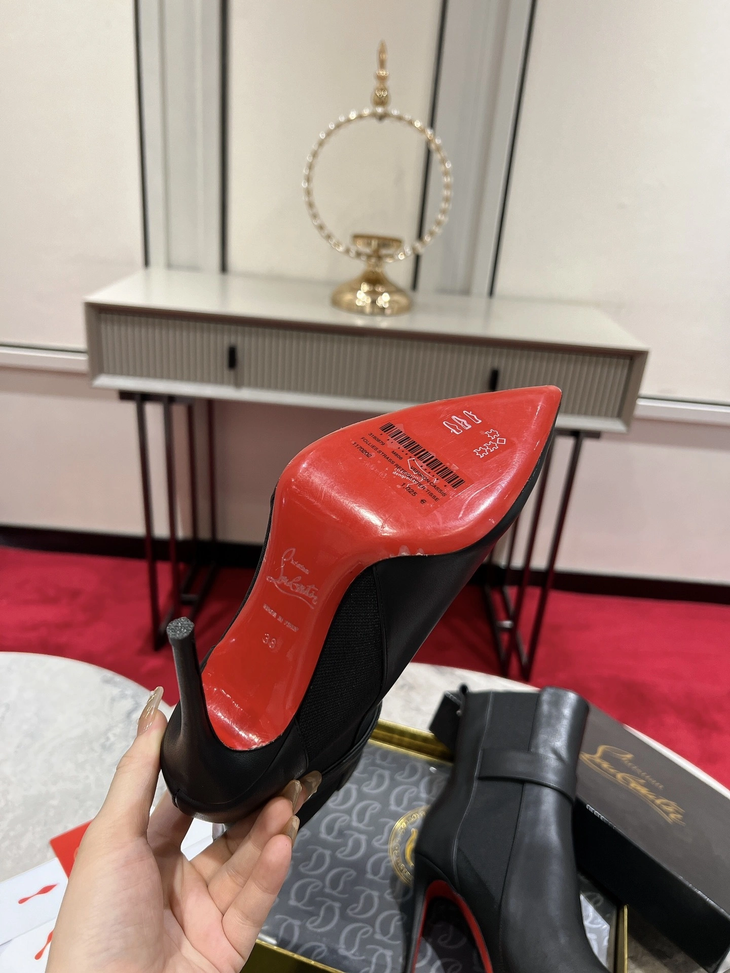COCO--- 10CM Heel height Calfskin sheepskin item：C-X062L1210R