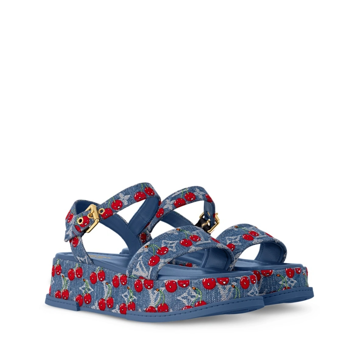 COCO-- 8V 1AHNYB TM MAYA FLATFORM sheephide denim item:E-X313F1902