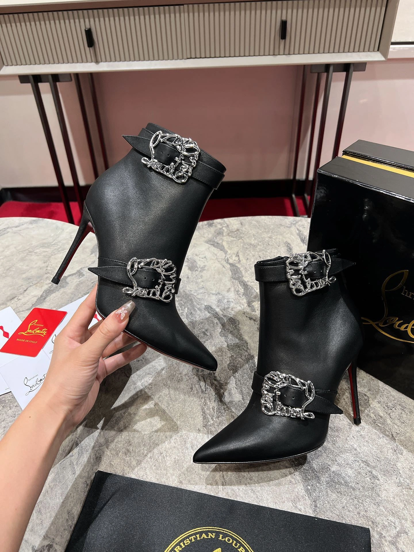 COCO-- 8ou2ou 1250180BK01 cowhide sheepskin Heel height：10CM item:E-X062D1016W