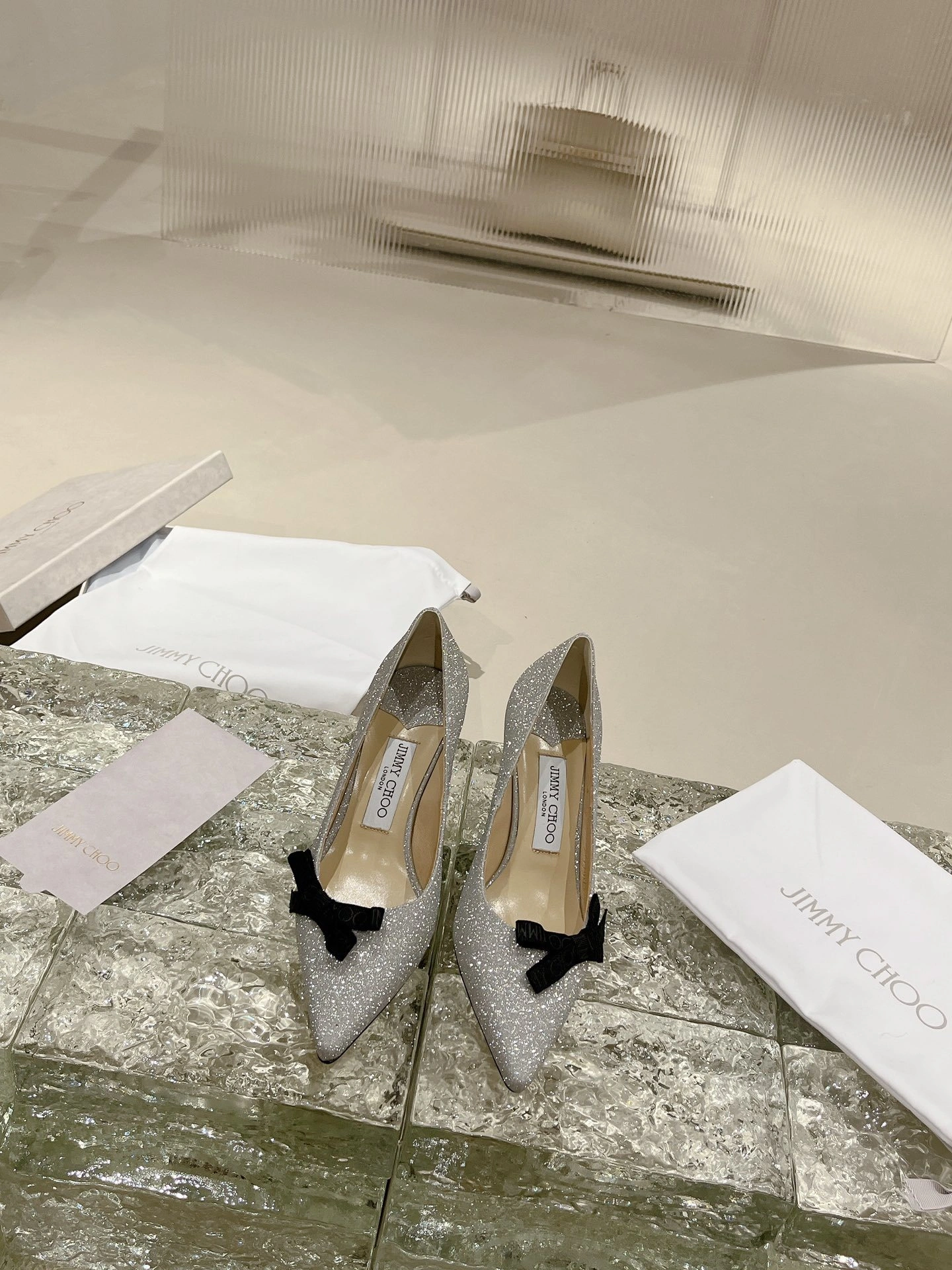 COCO-- ROMY85BMGSILVERBLACK Calfskin Heel height 6cm item:D-X02A1031