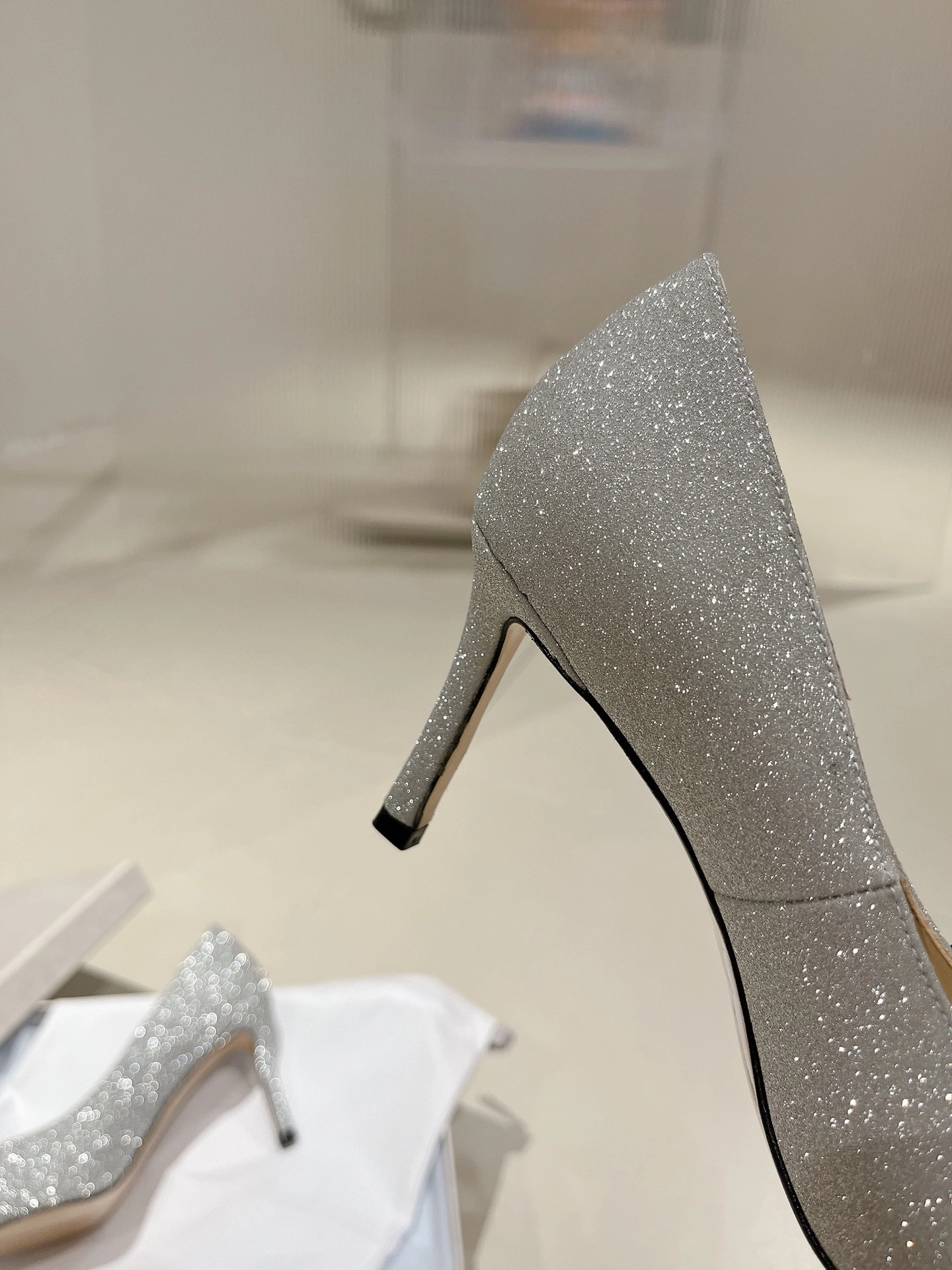 COCO-- ROMY85BMGSILVERBLACK Calfskin Heel height 6cm item:D-X02A1031