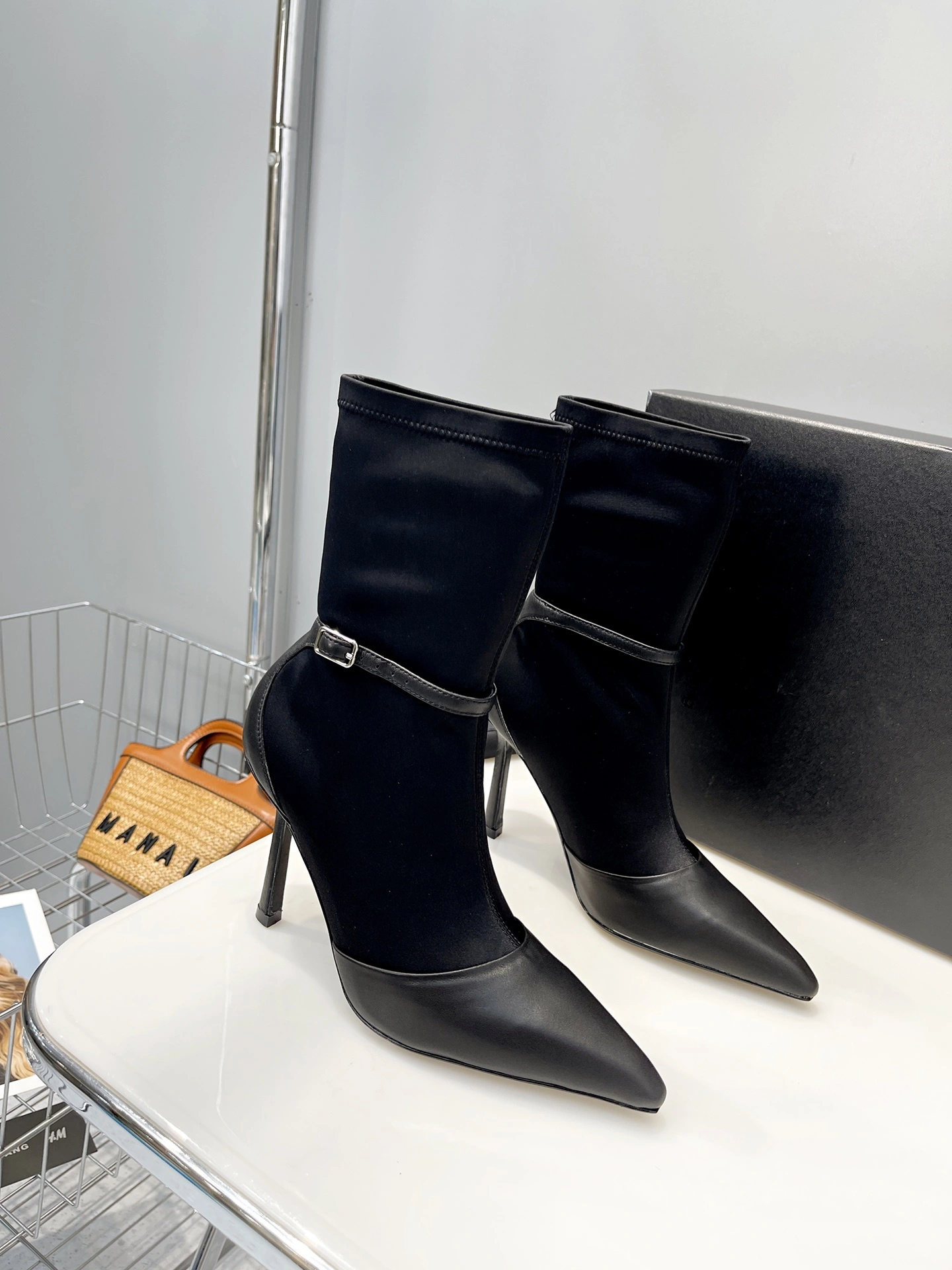 COCO-- W196 30322B013001 Calfskin sheepskin Heel height：10CM item:E-X158C0705