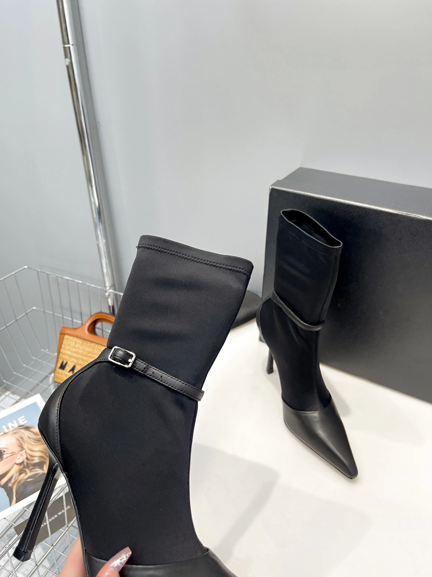COCO-- W196 30322B013001 Calfskin sheepskin Heel height：10CM item:E-X158C0705