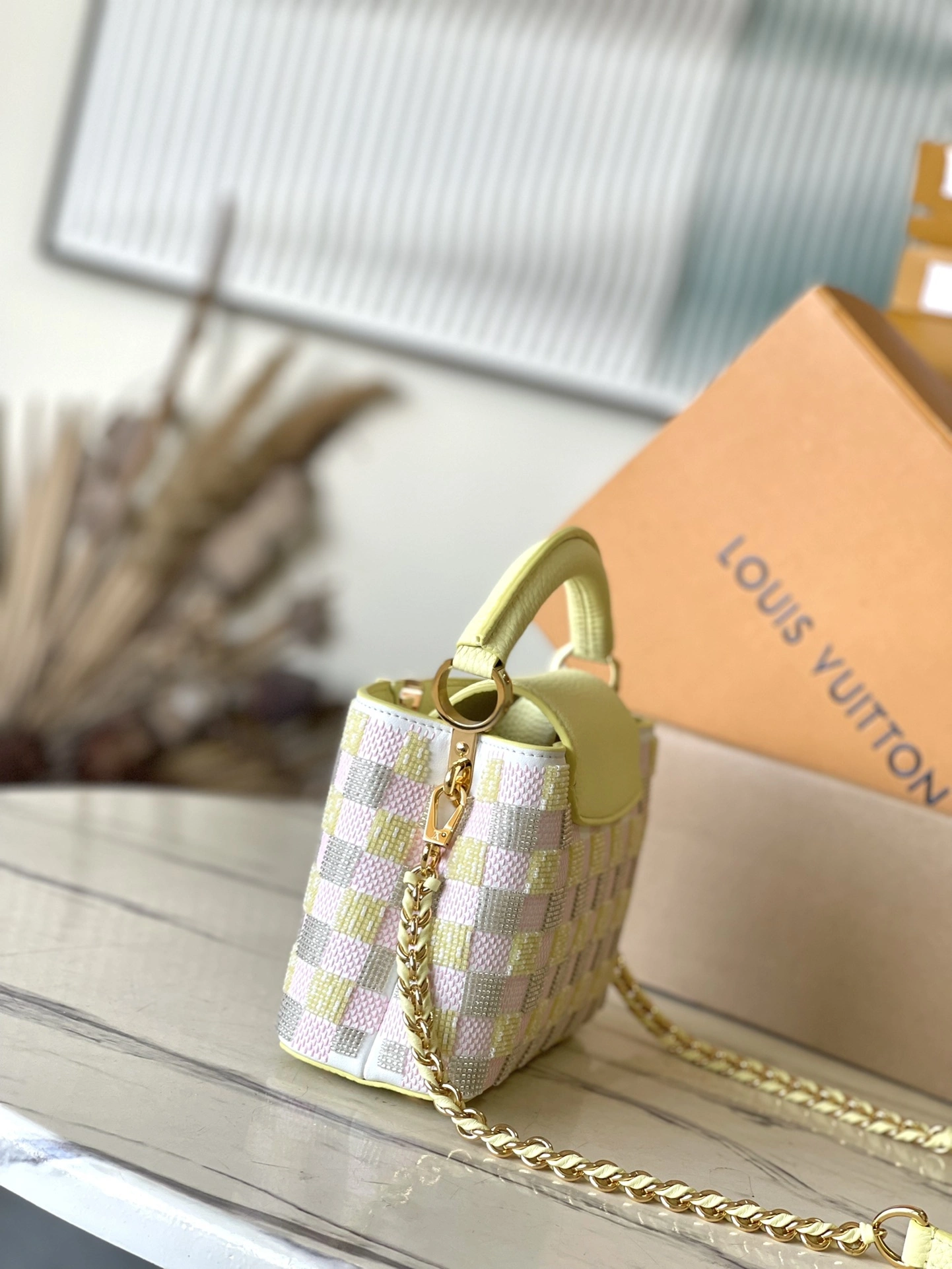 Custombag-- 8V M24809 counters quality cowhide Capucines item:E-B574C0602