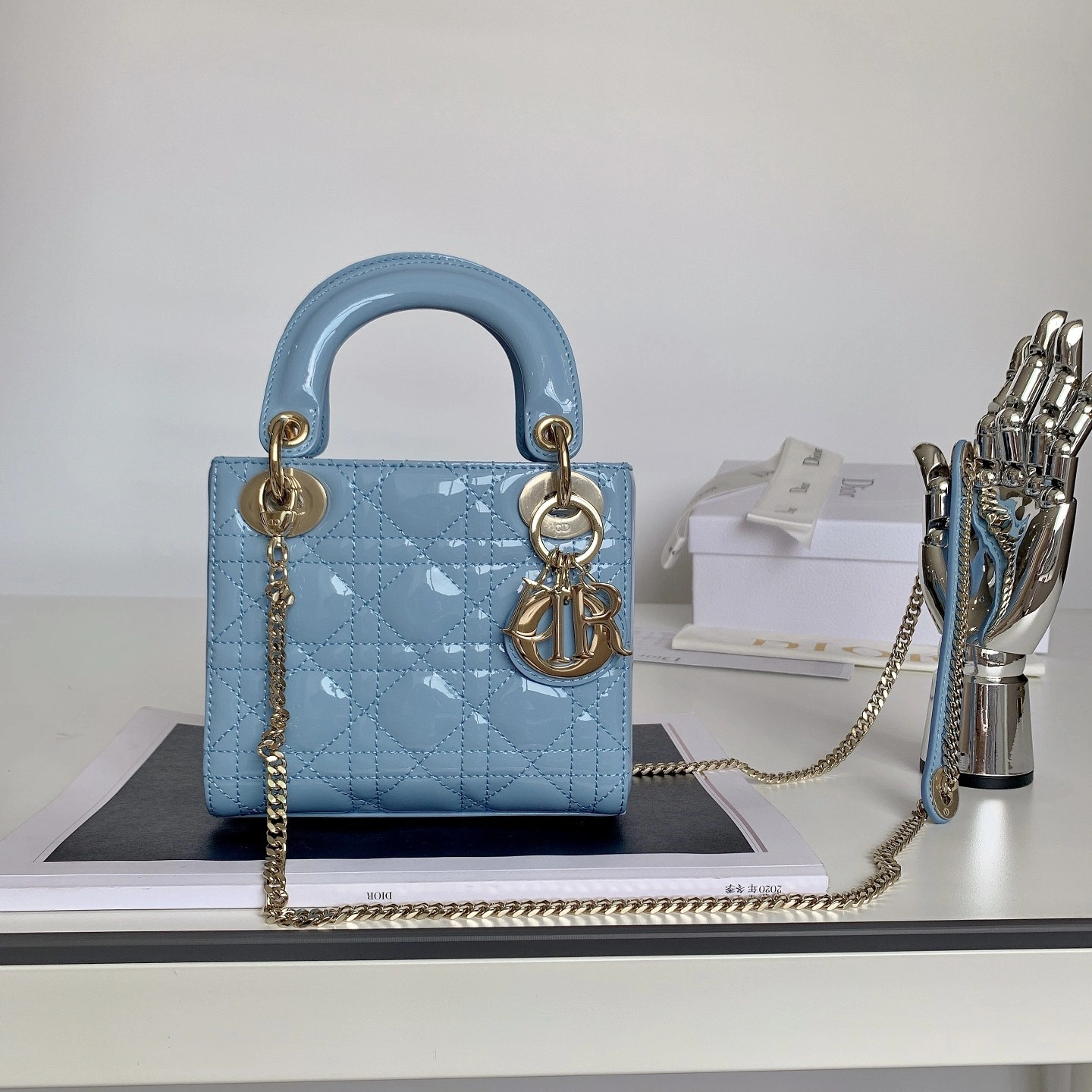 Custombag-- Lady high quality version Ocean blue gold buttons item：C-B803D0766