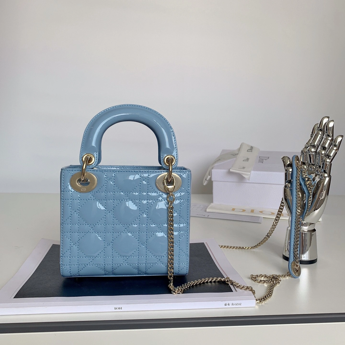 Custombag-- Lady high quality version Ocean blue gold buttons item：C-B803D0766