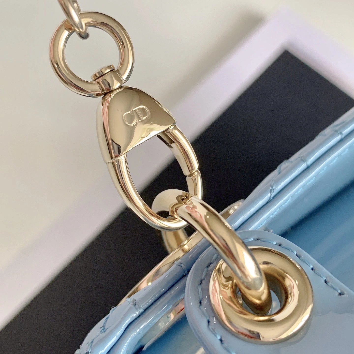 Custombag-- Lady high quality version Ocean blue gold buttons item：C-B803D0766