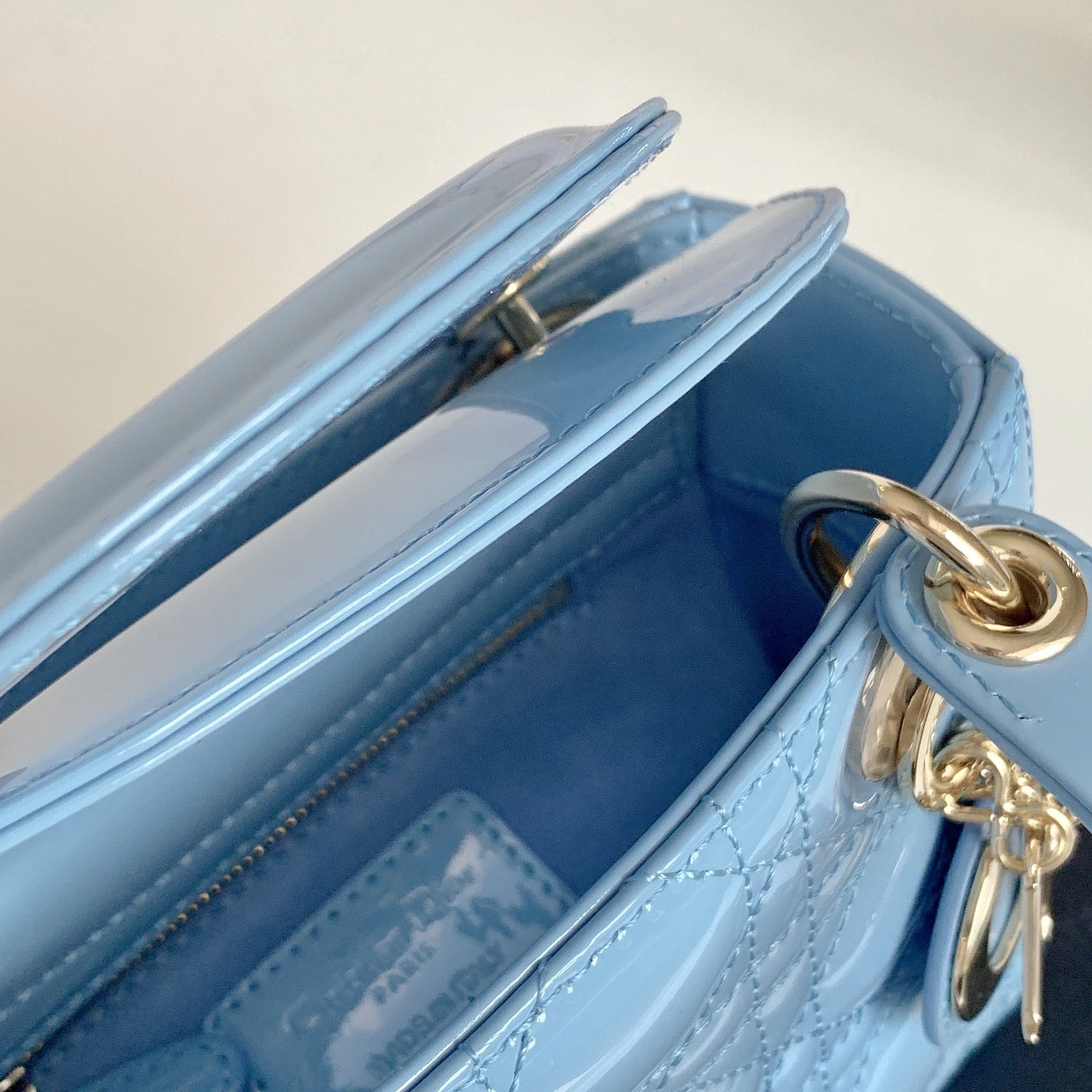 Custombag-- Lady high quality version Ocean blue gold buttons item：C-B803D0766
