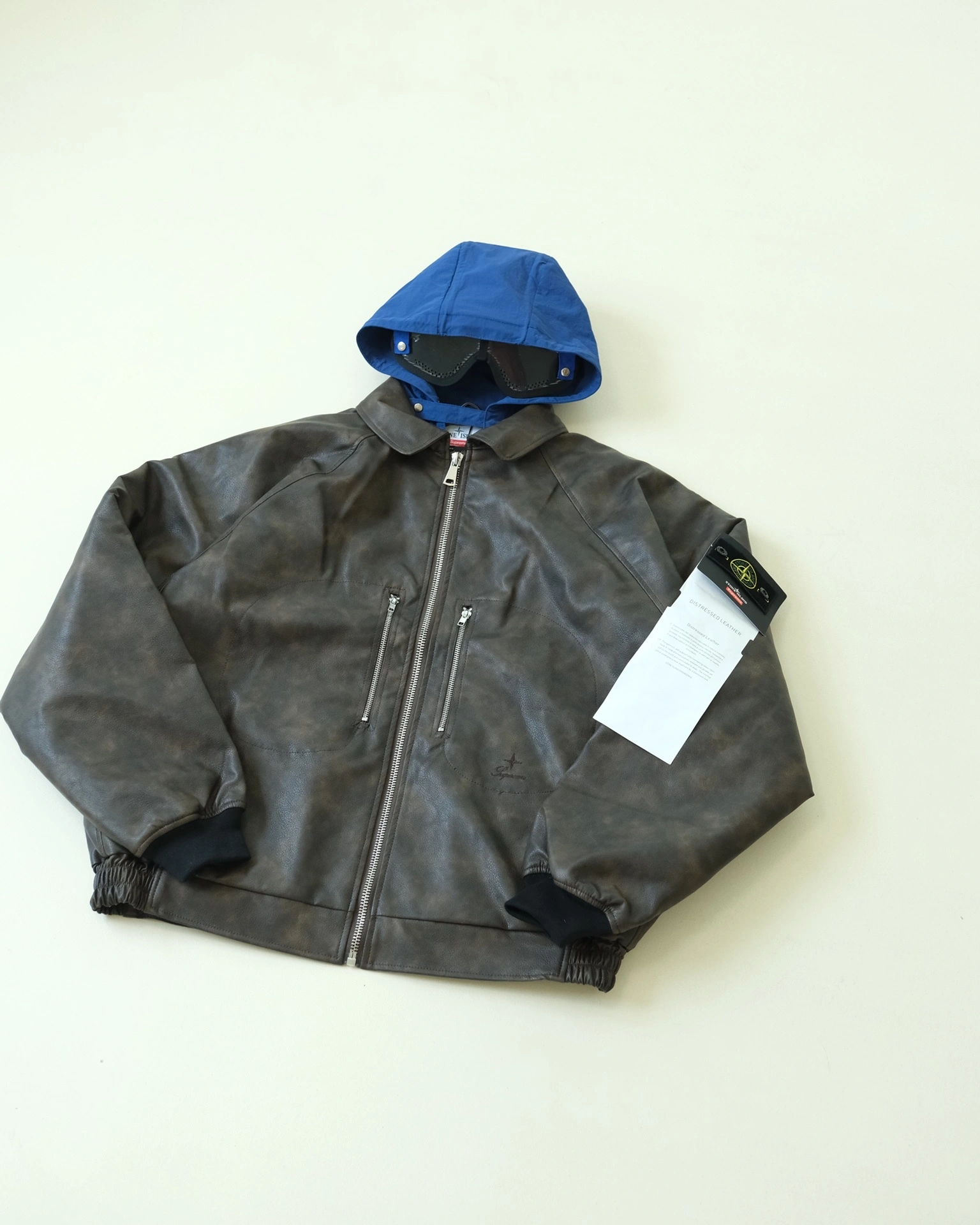 &ACE- S575 × Is8194 WEEK10 LEATHER BOMBER JACKET oversized 2colour item:D-F110I0514-2