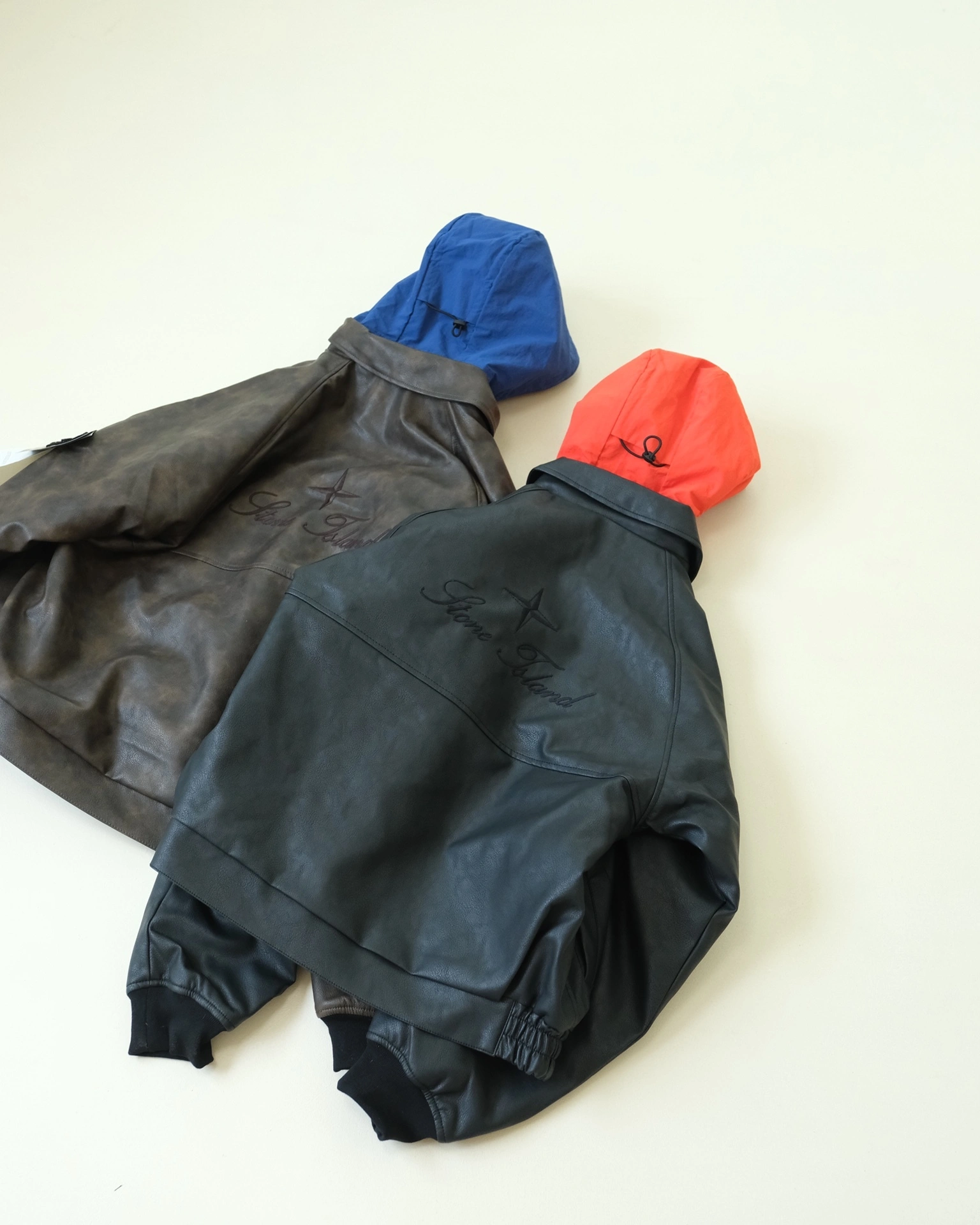 &ACE- S575 × Is8194 WEEK10 LEATHER BOMBER JACKET oversized 2colour item:D-F110I0514-2