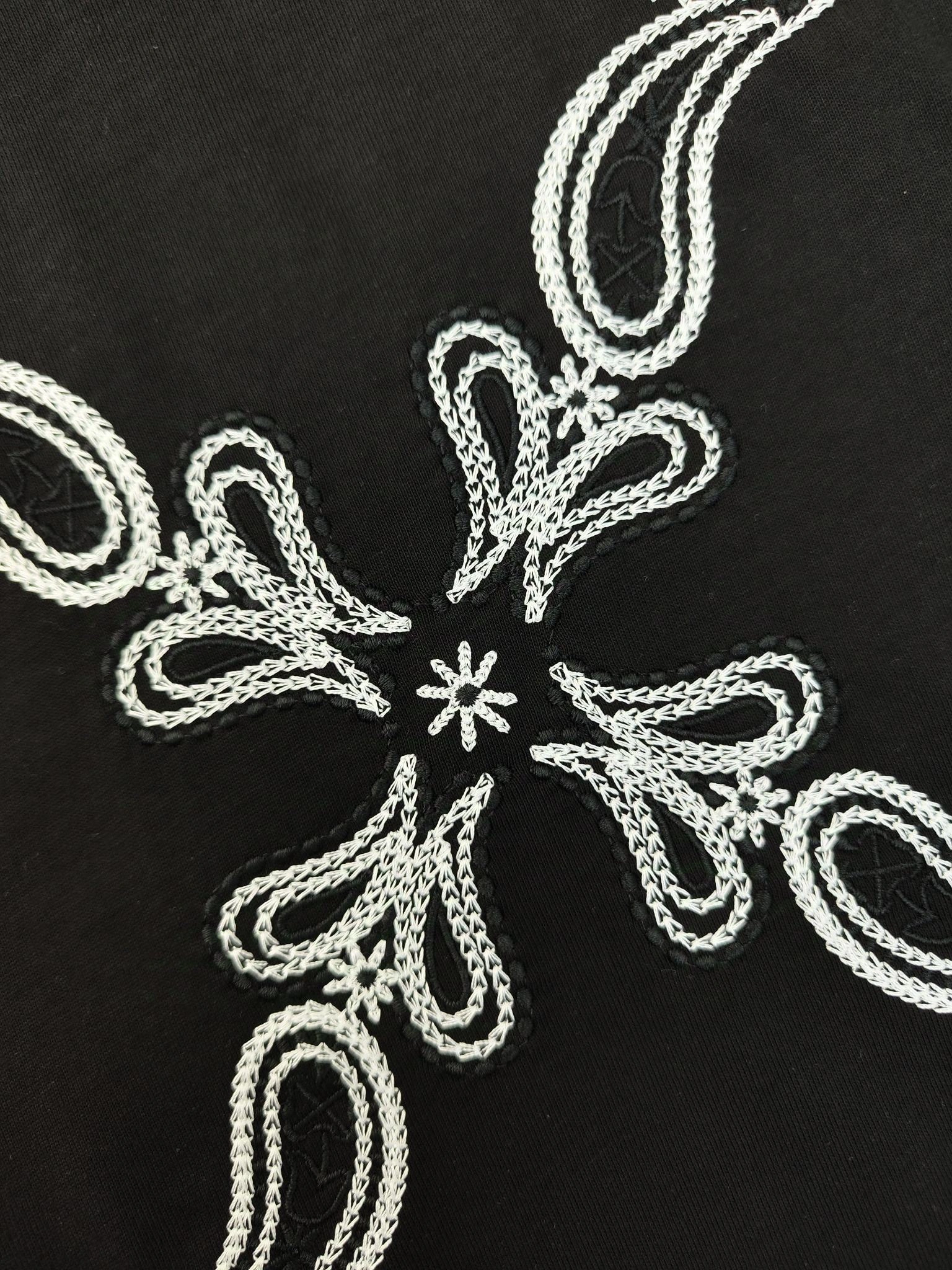 Gemini- Off Whit5 embroidery T shirt 2Colour item:E-FL29E1514-2