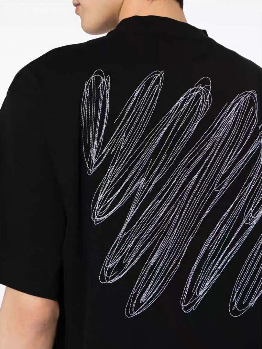 &Gemini- Off Whit5 embroidery T shirt 2Colour item:E-FL29E1516-2